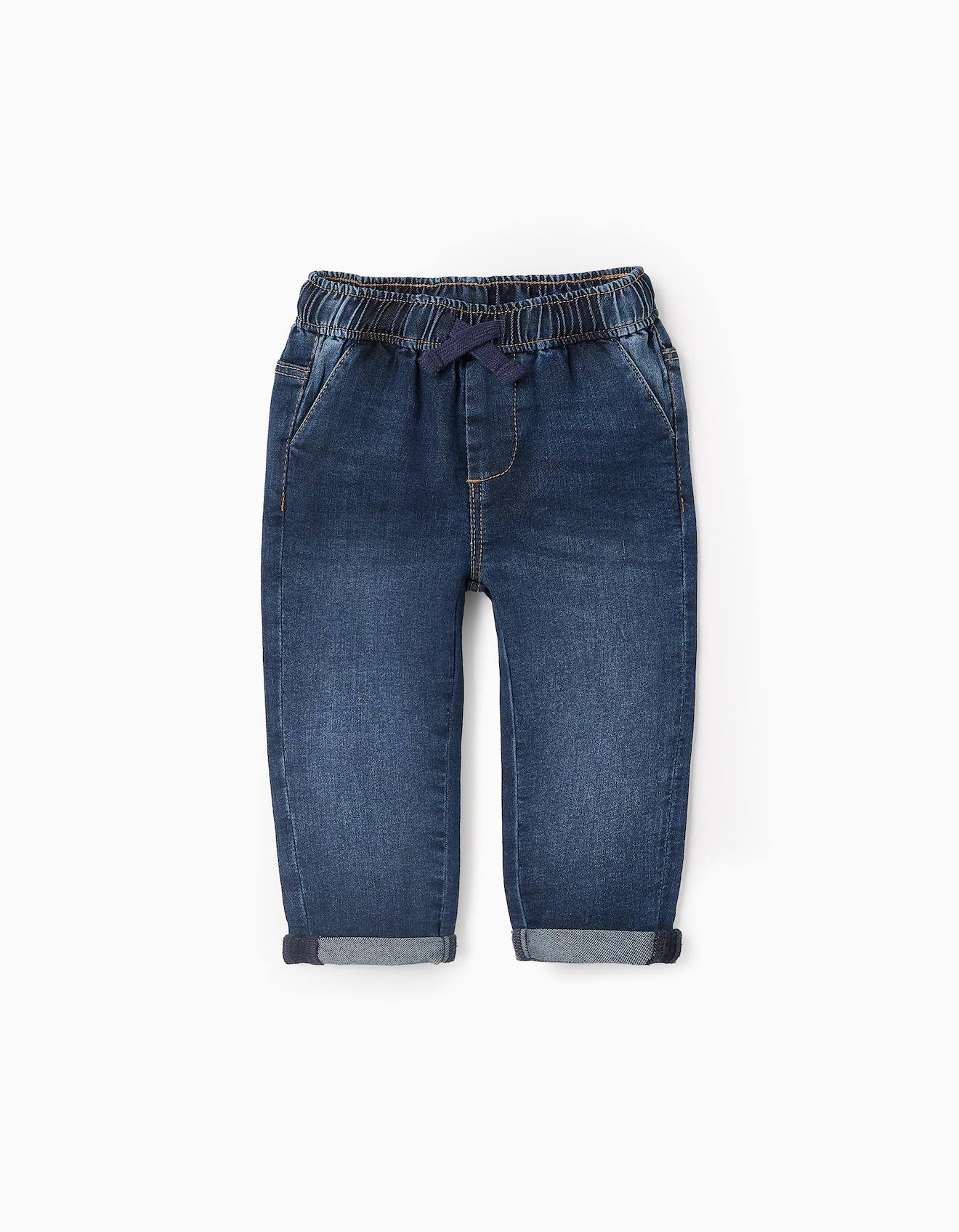 Jean Avec Cordon Comfort Denim Bleu Foncé