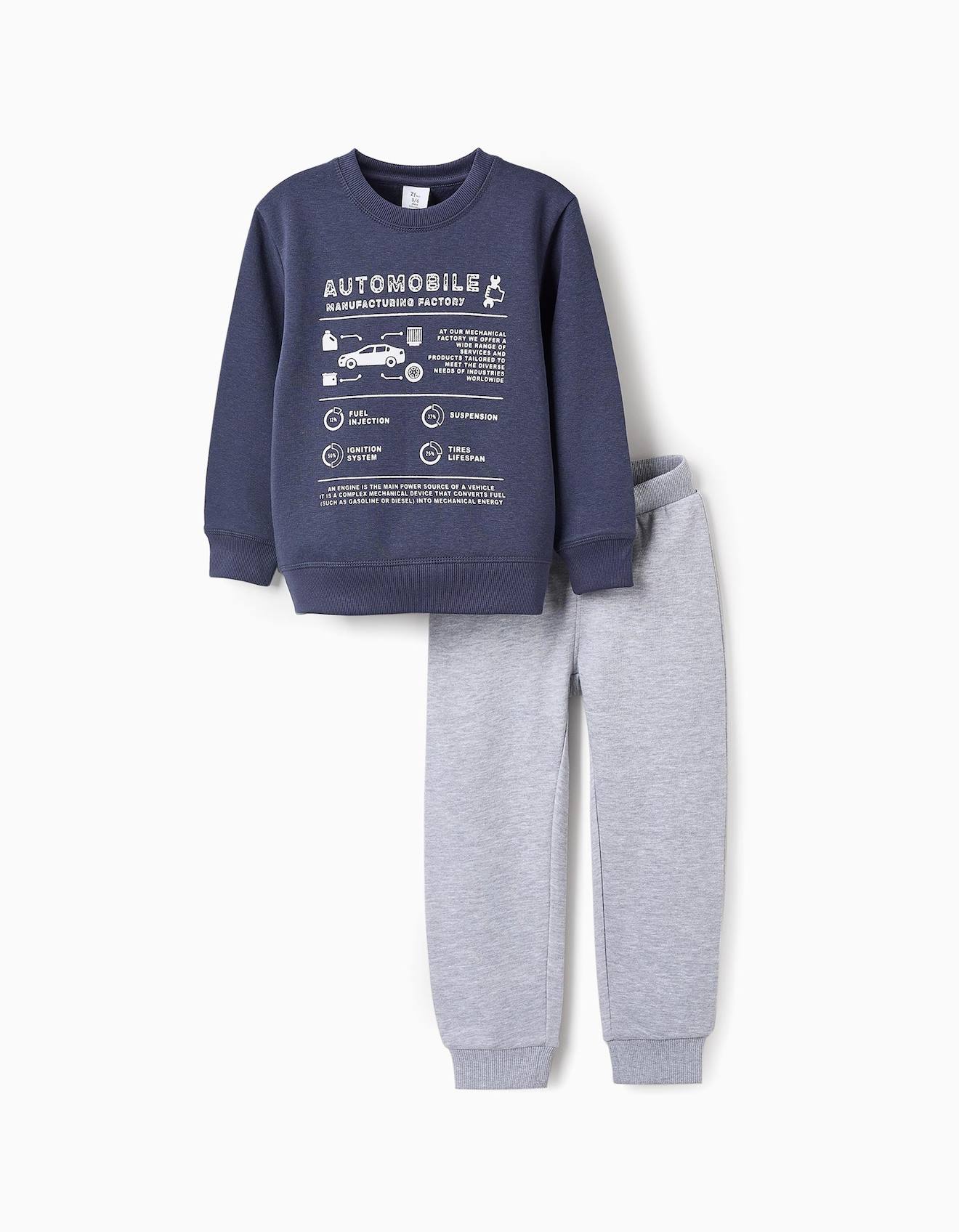 Sweat + Pantalon Gratté Bleu Foncé