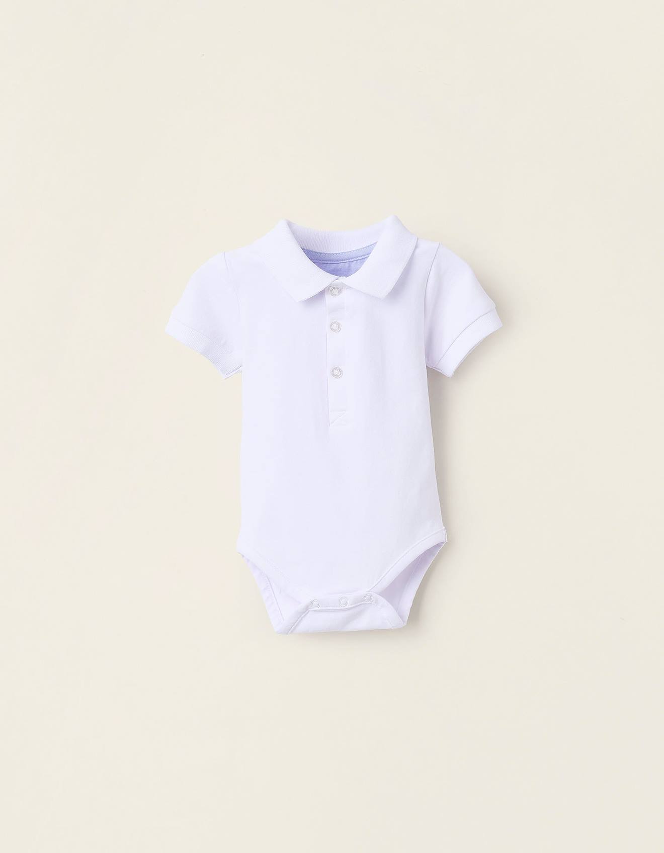 Body-polo À Manches Courtes Blanc
