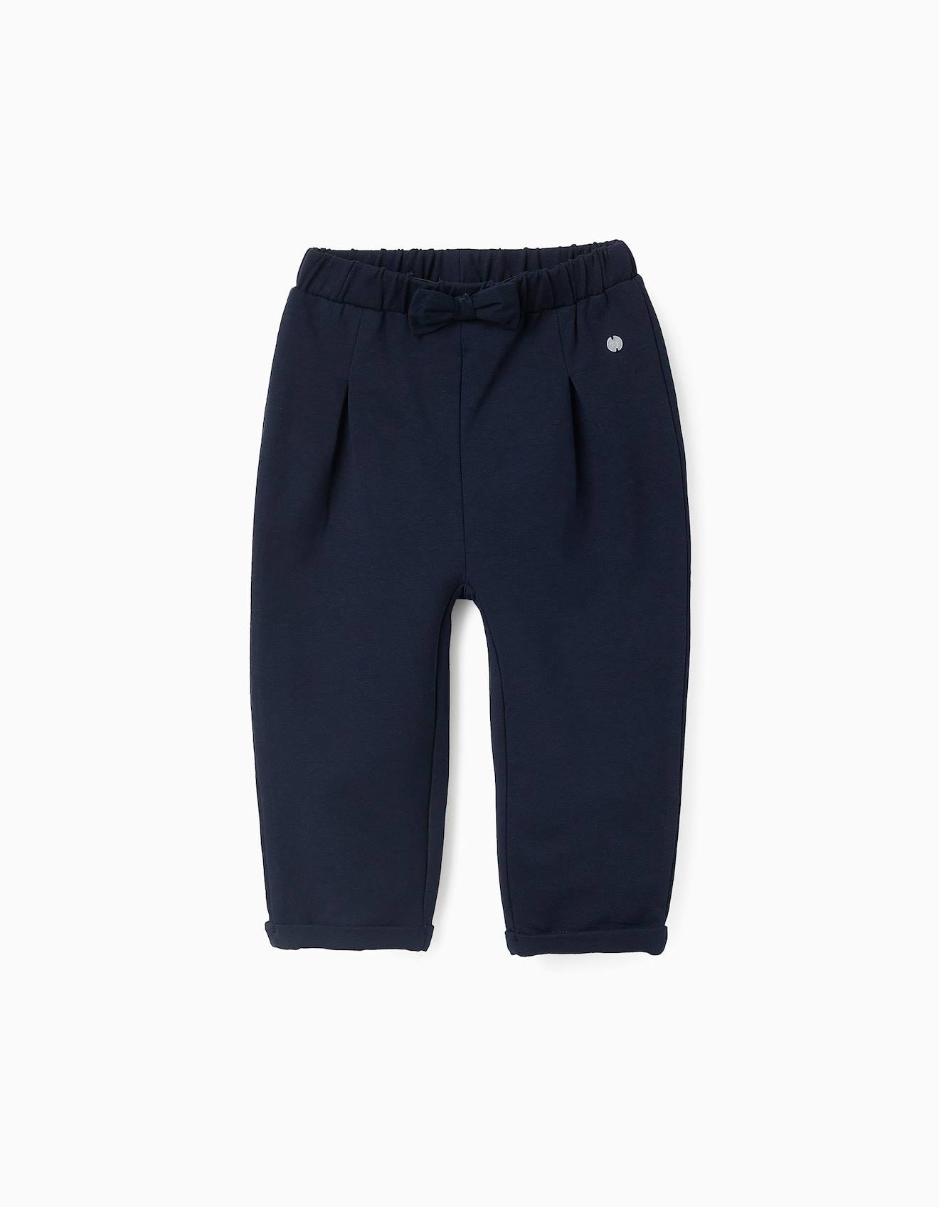 Pantalon Avec Plis Et Noeud Bleu Foncé