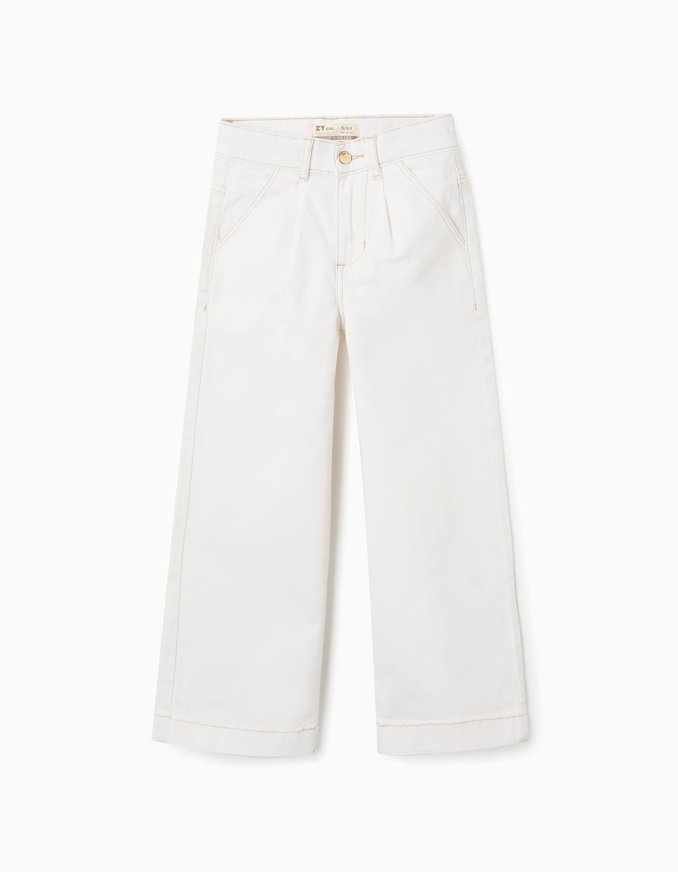 Pantalon En Sergé Beige Clair