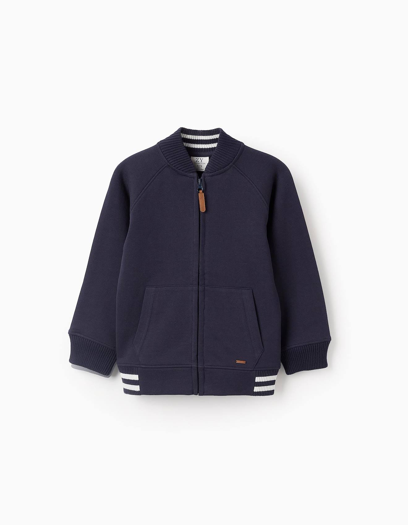Veste En Coton À Fermeture Éclair Bleu Foncé