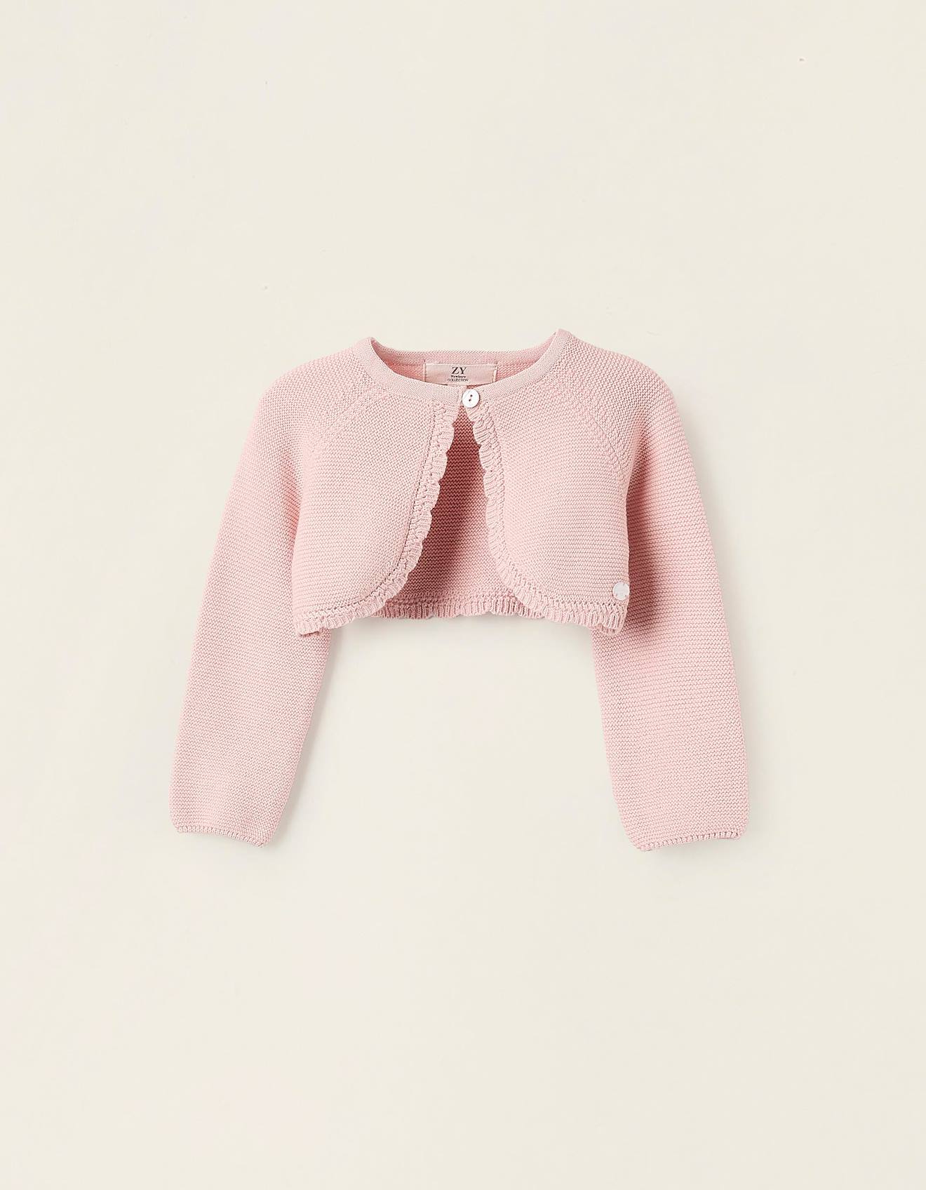 Gilet En Maille En Coton Rose Clair
