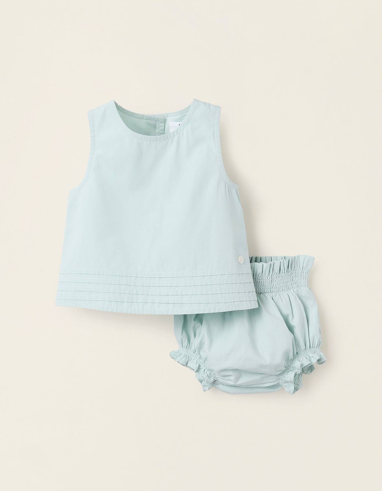 Top + Bloomer Avec Volants Bleu Clair