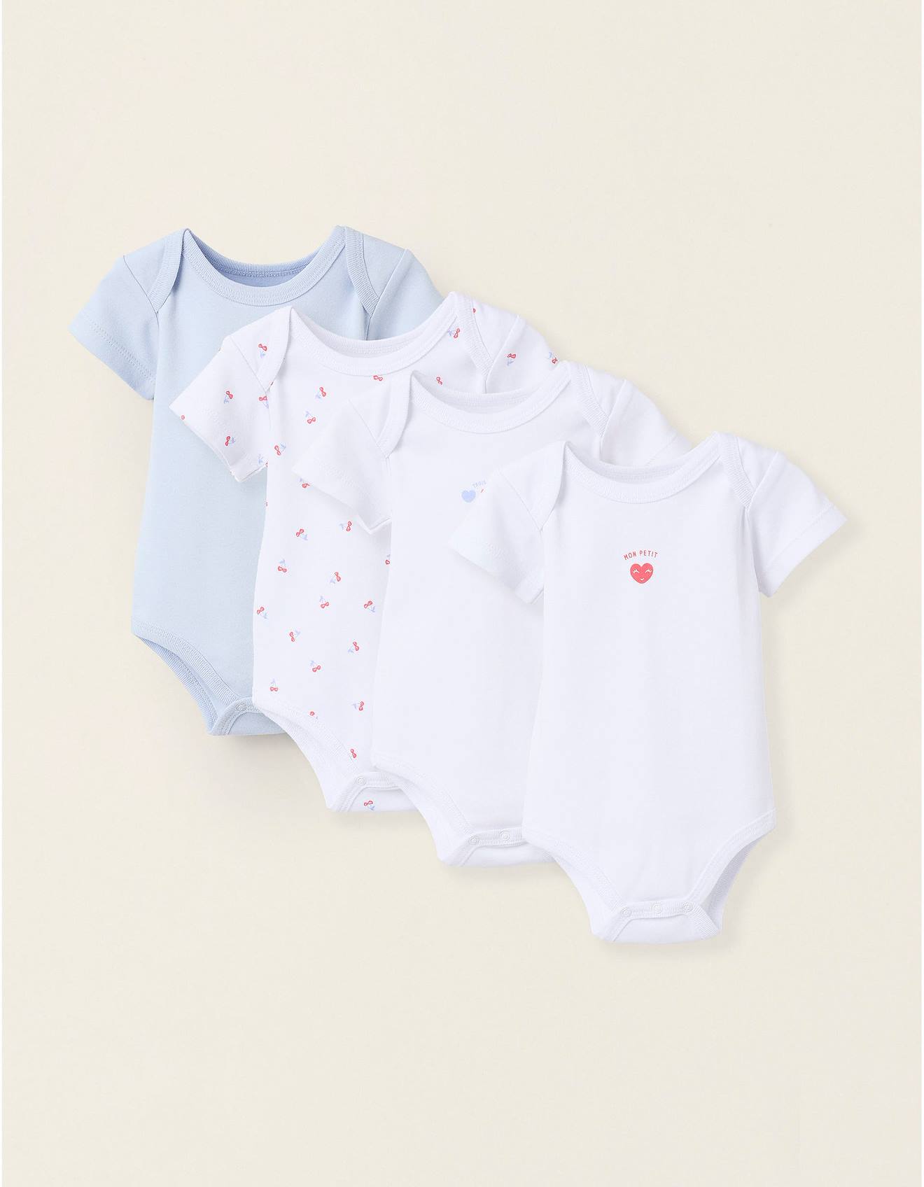 Pack 4 Bodies Manches Courtes Multicolore