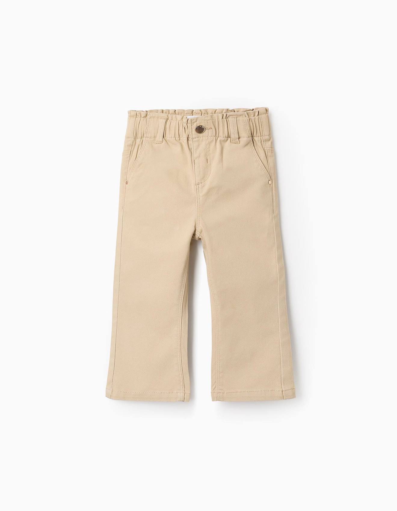 Pantalon En Sergé Beige Foncé