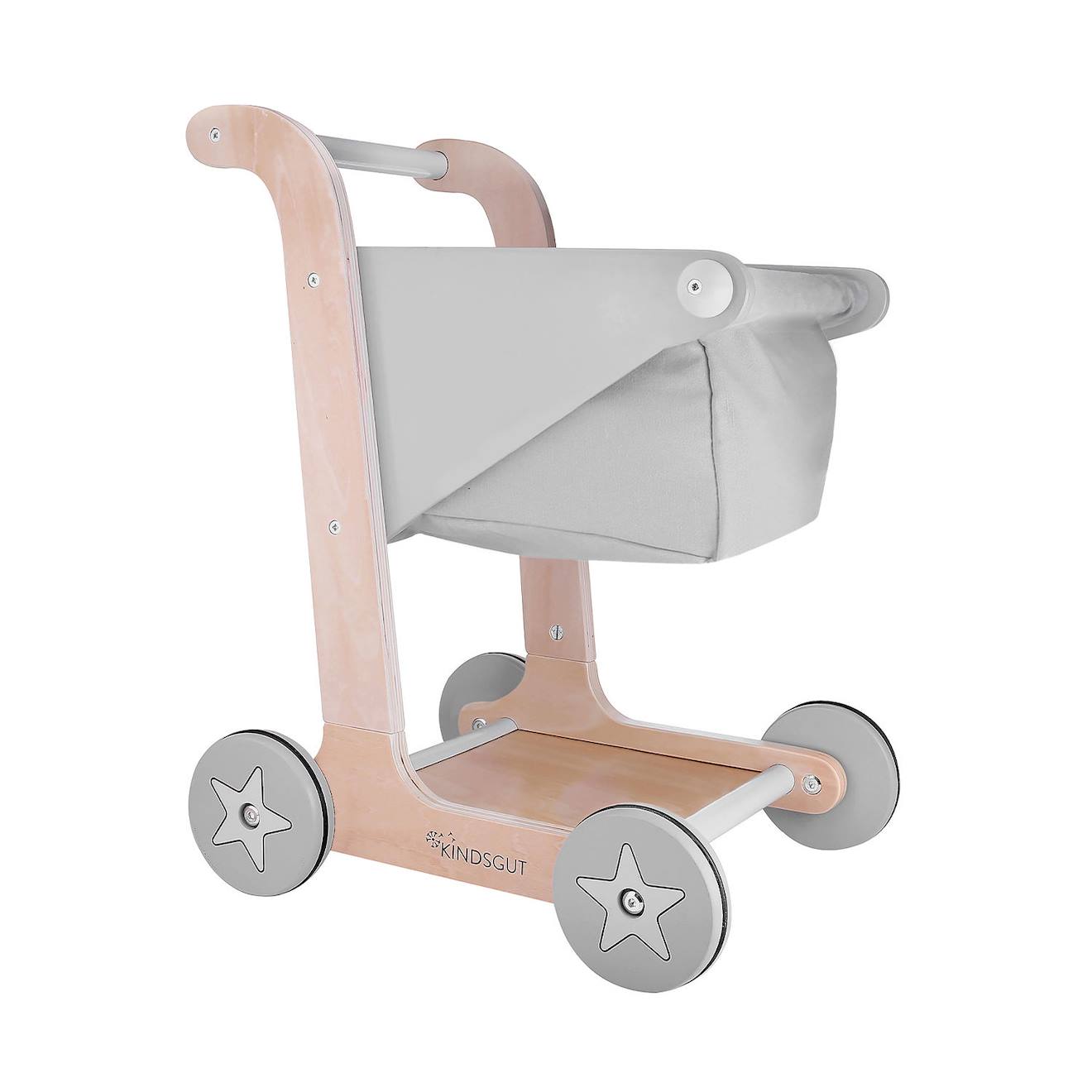 Chariot De Courses Pour Enfant En Bois Gris