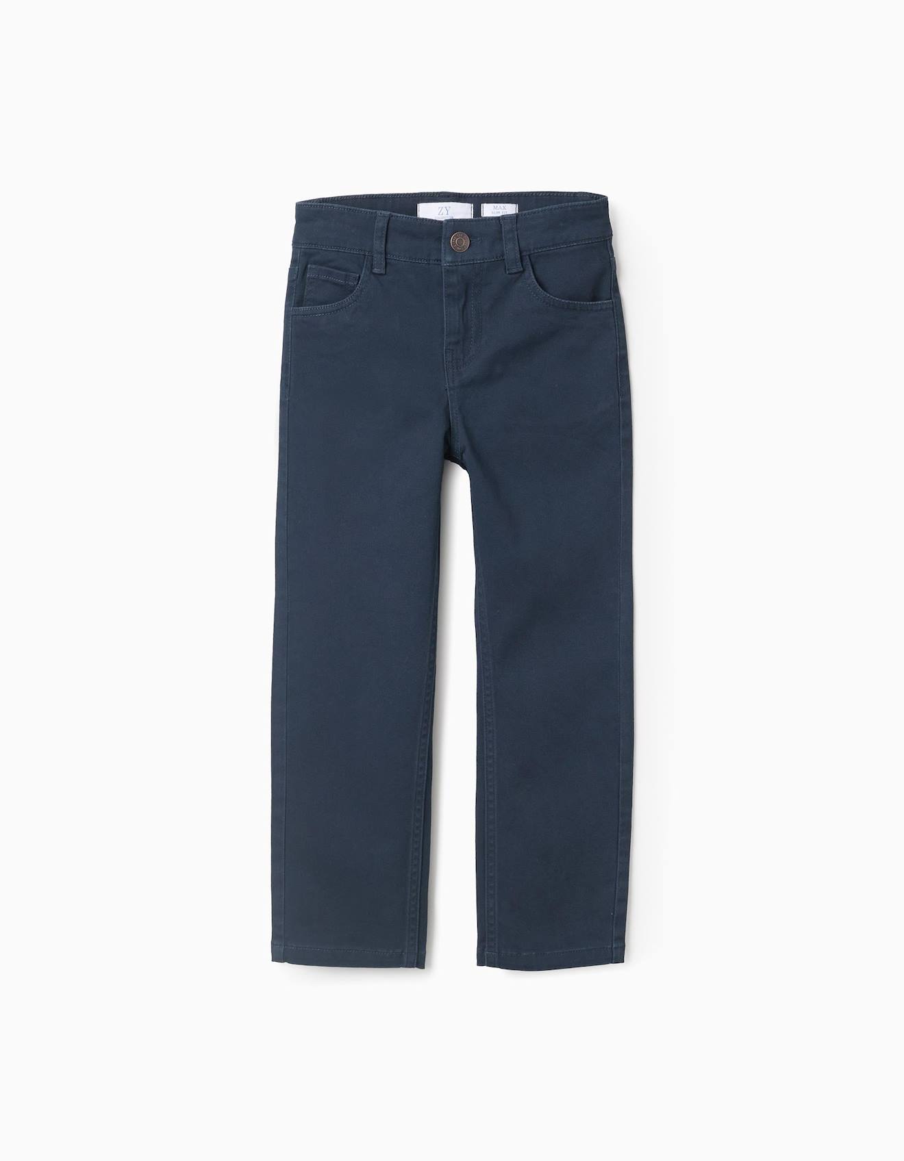 Pantalon En Sergé Bleu Foncé