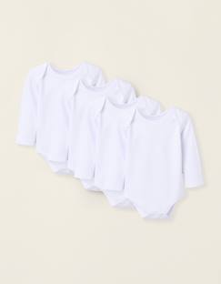 Bébé-Body-Pack 4 bodies unis peigné en coton