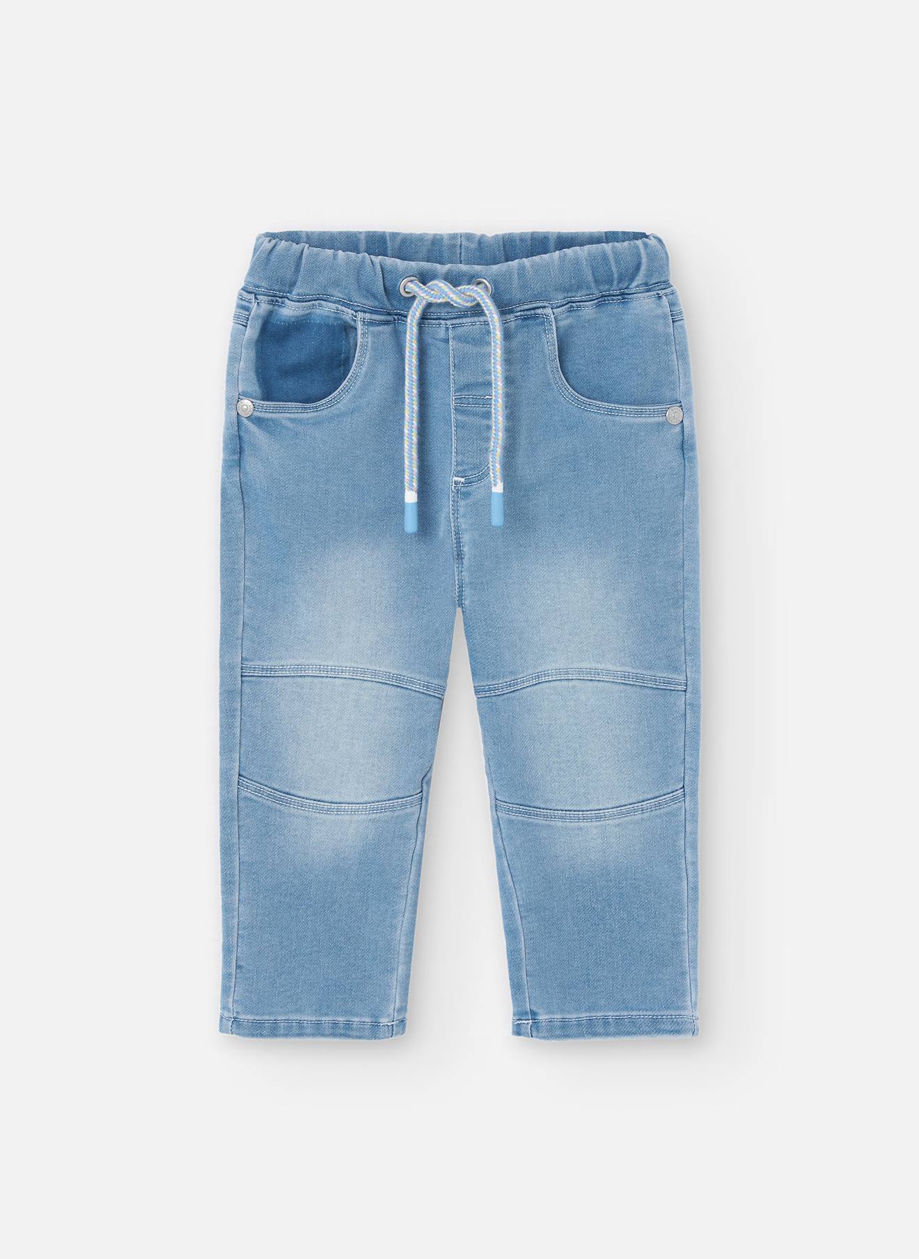 Jean Avec Taille Élastique Et Cordon De Serrage Bleu