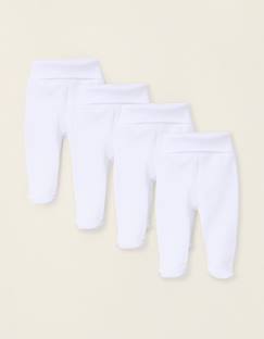 Pack 4 pantalons à pieds en coton  - vertbaudet enfant