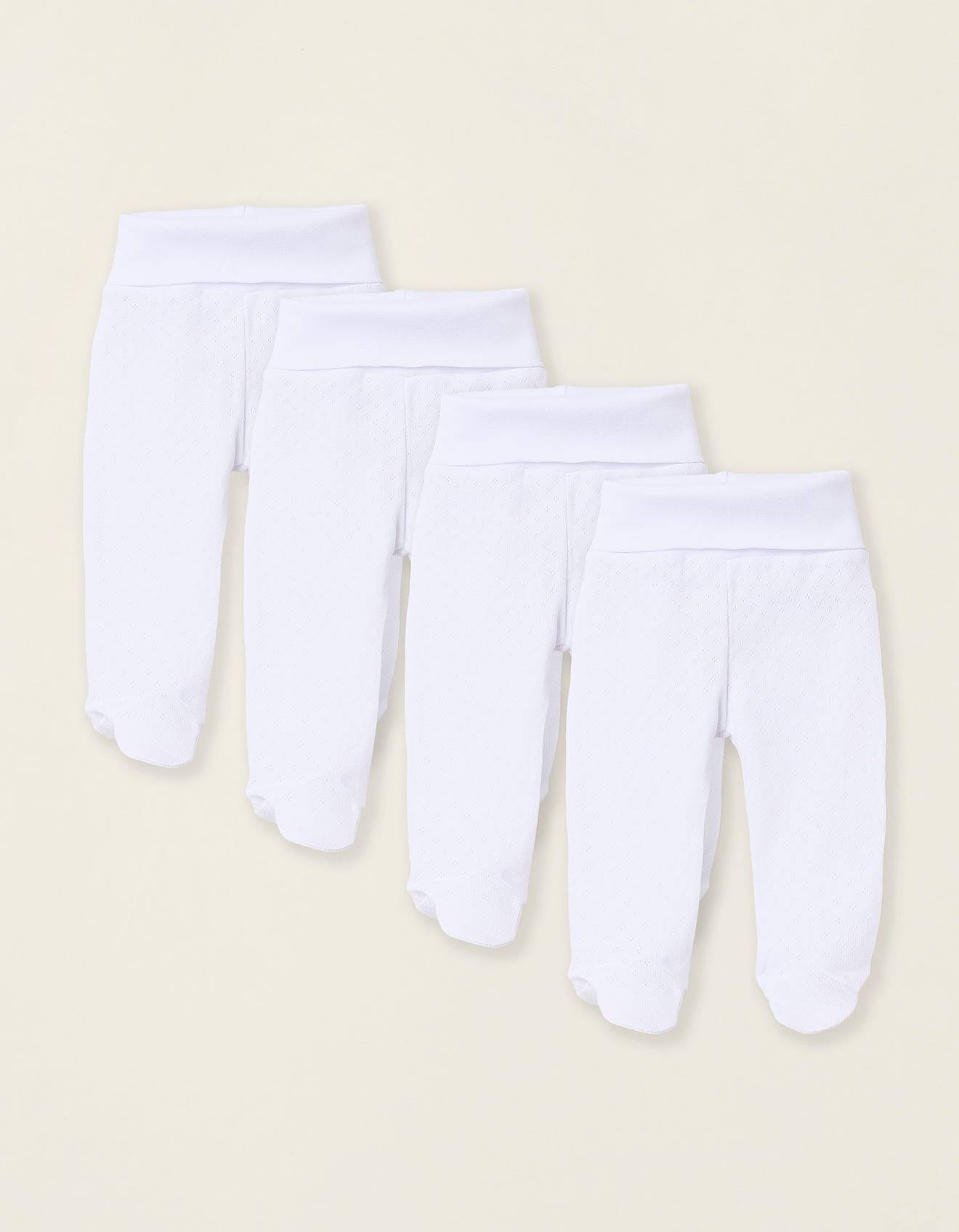 Pack 4 Pantalons À Pieds En Pointelle Blanc