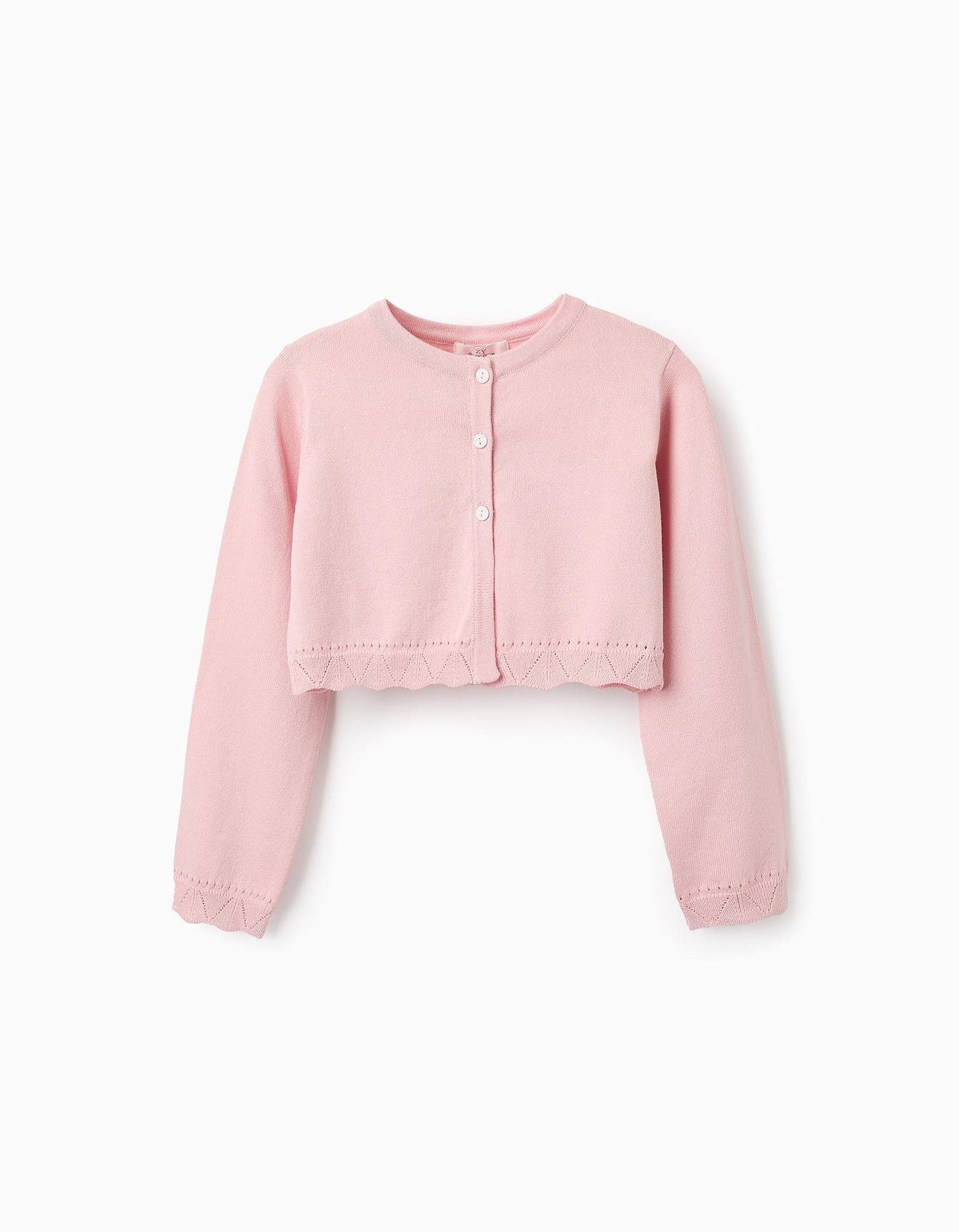 Boléro Avec Détails En Maille Ajourée Rose Clair