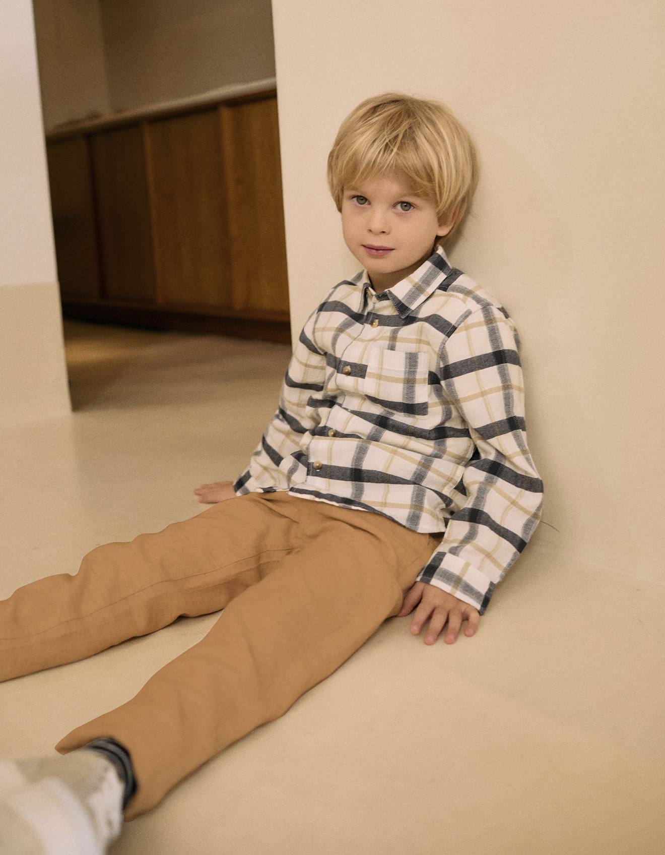 Pantalon Chino Avec Cordon Beige