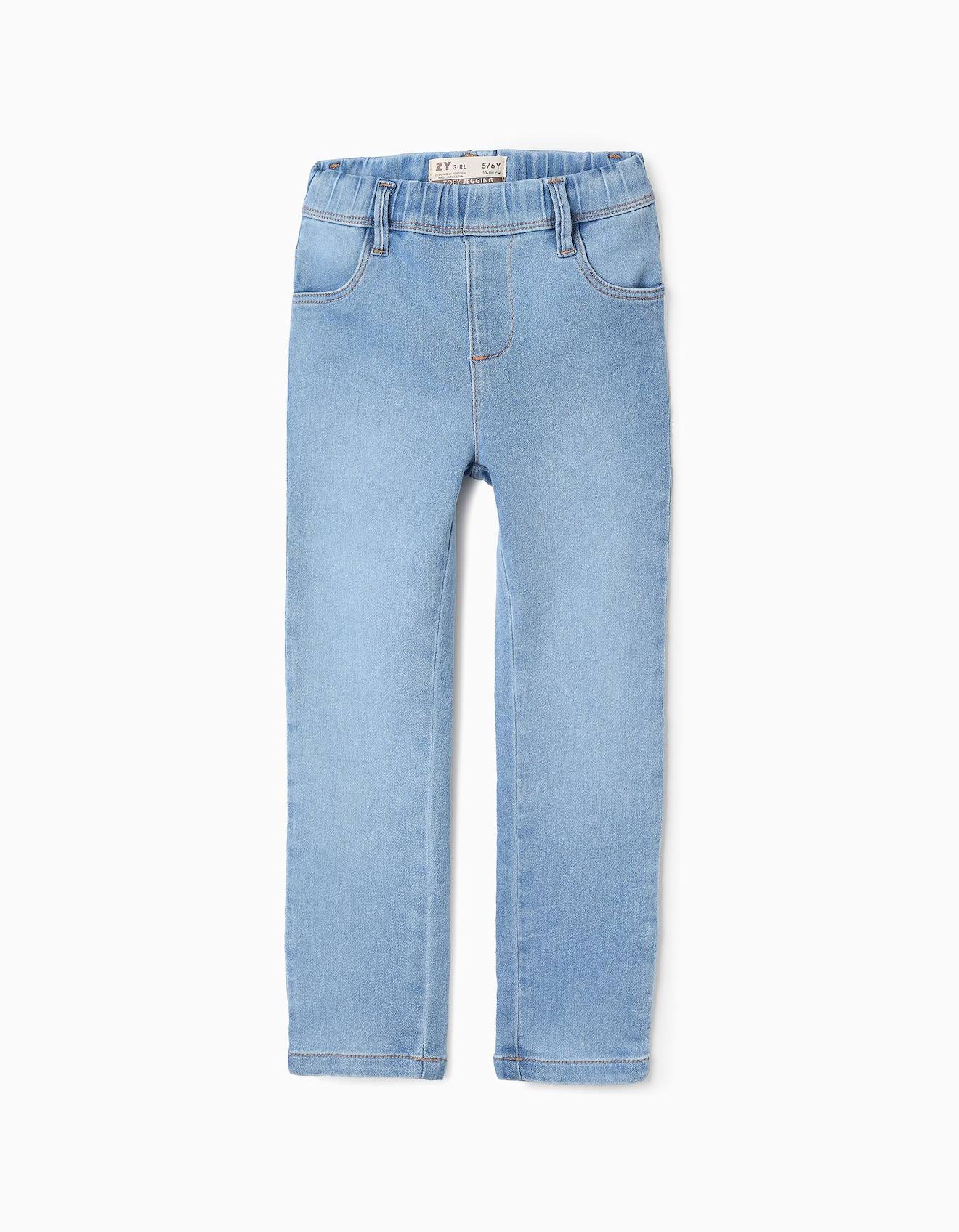 Jegging En Denim À Taille Réglable Bleu Clair