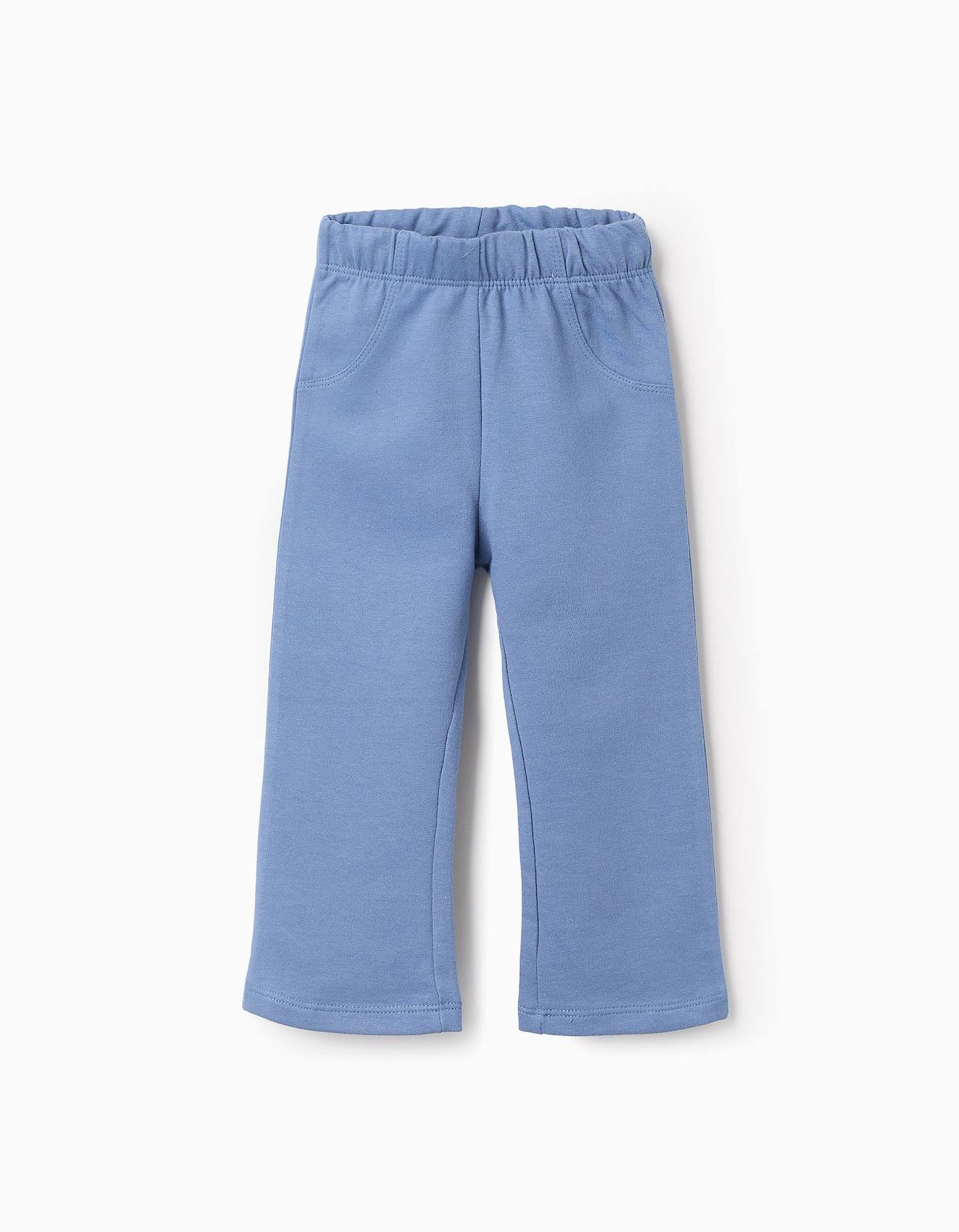 Pantalon Évasé En Coton Bleu