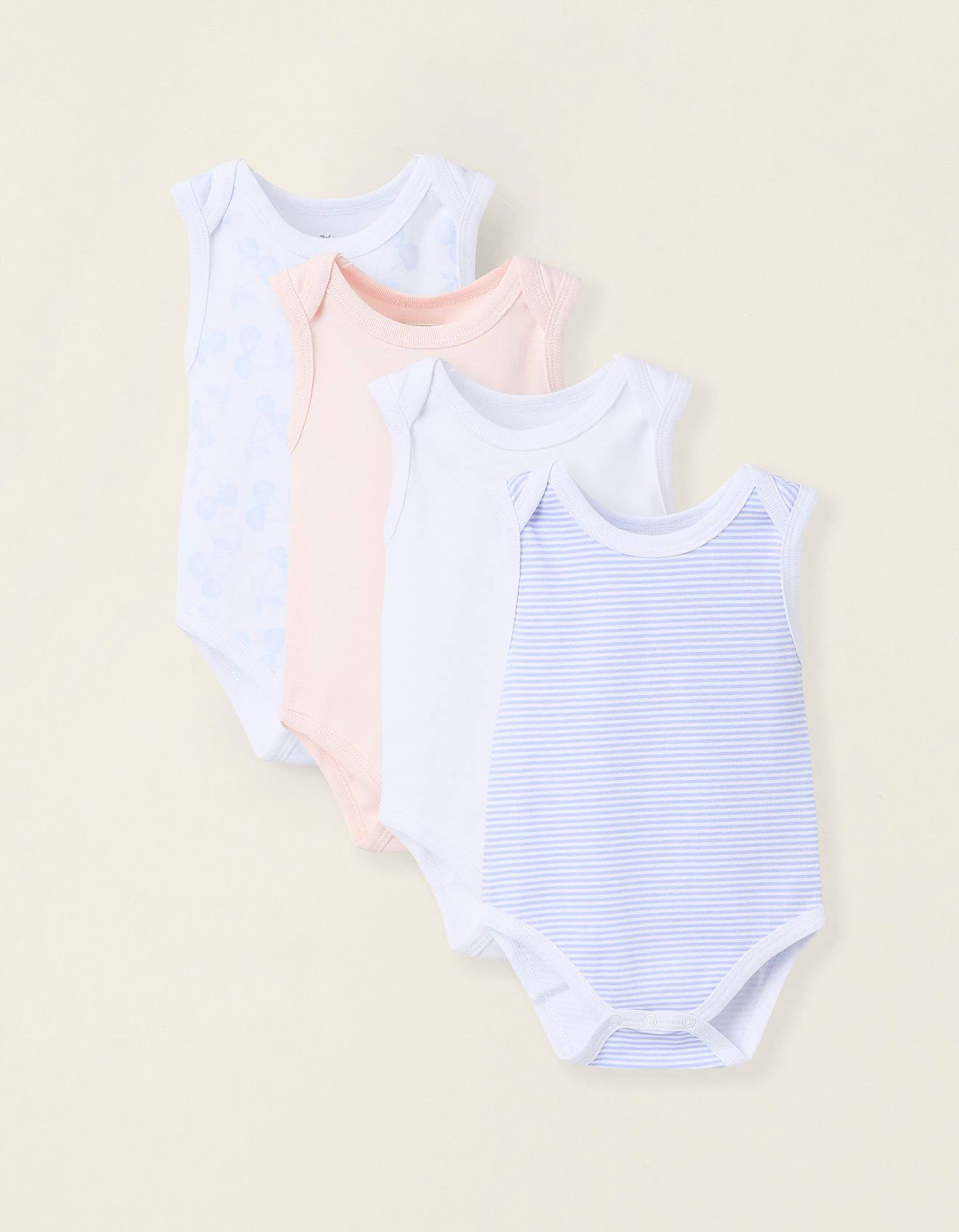 Pack 4 Bodies Sans Manches Multicolore