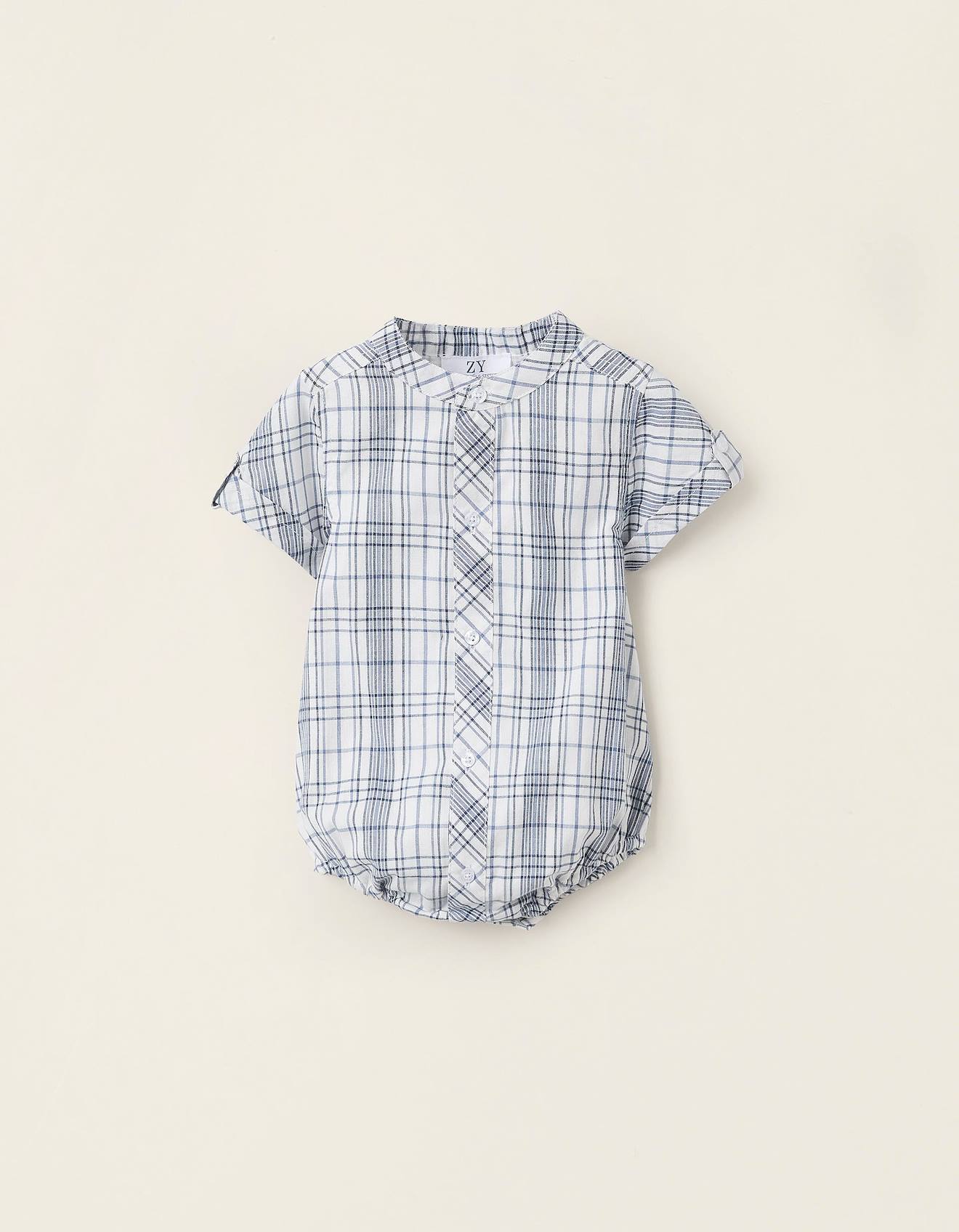 Body-chemise Avec Carreaux Blanc