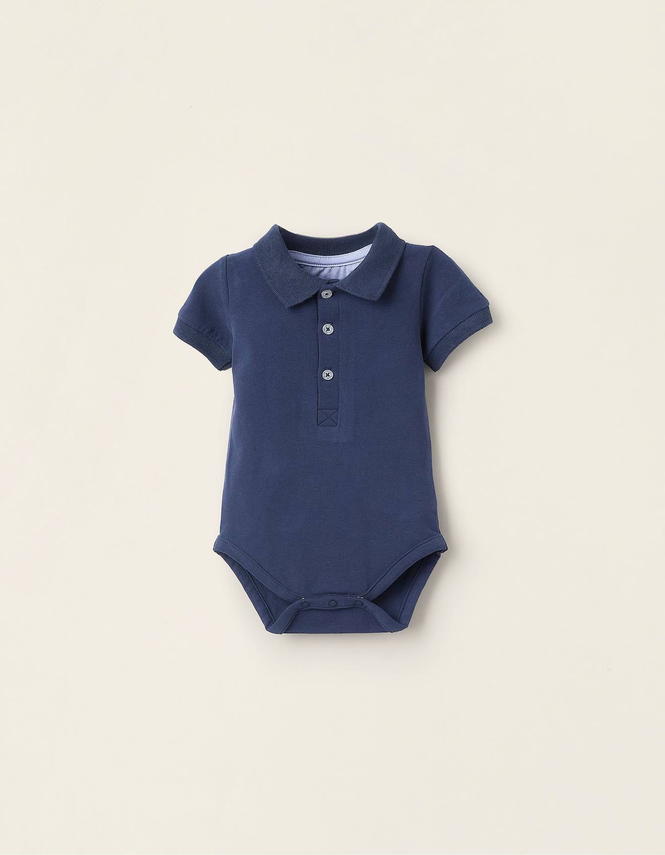 Body-polo À Manches Courtes Bleu Foncé
