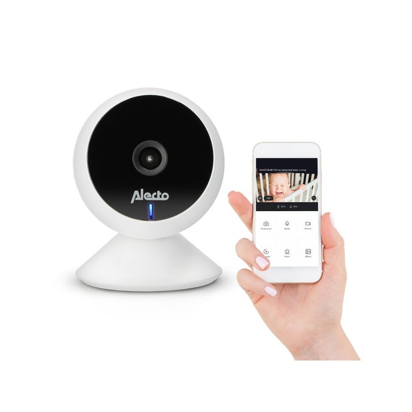 Babyphone Wifi Avec Caméra Smartbaby Blanc, Noir