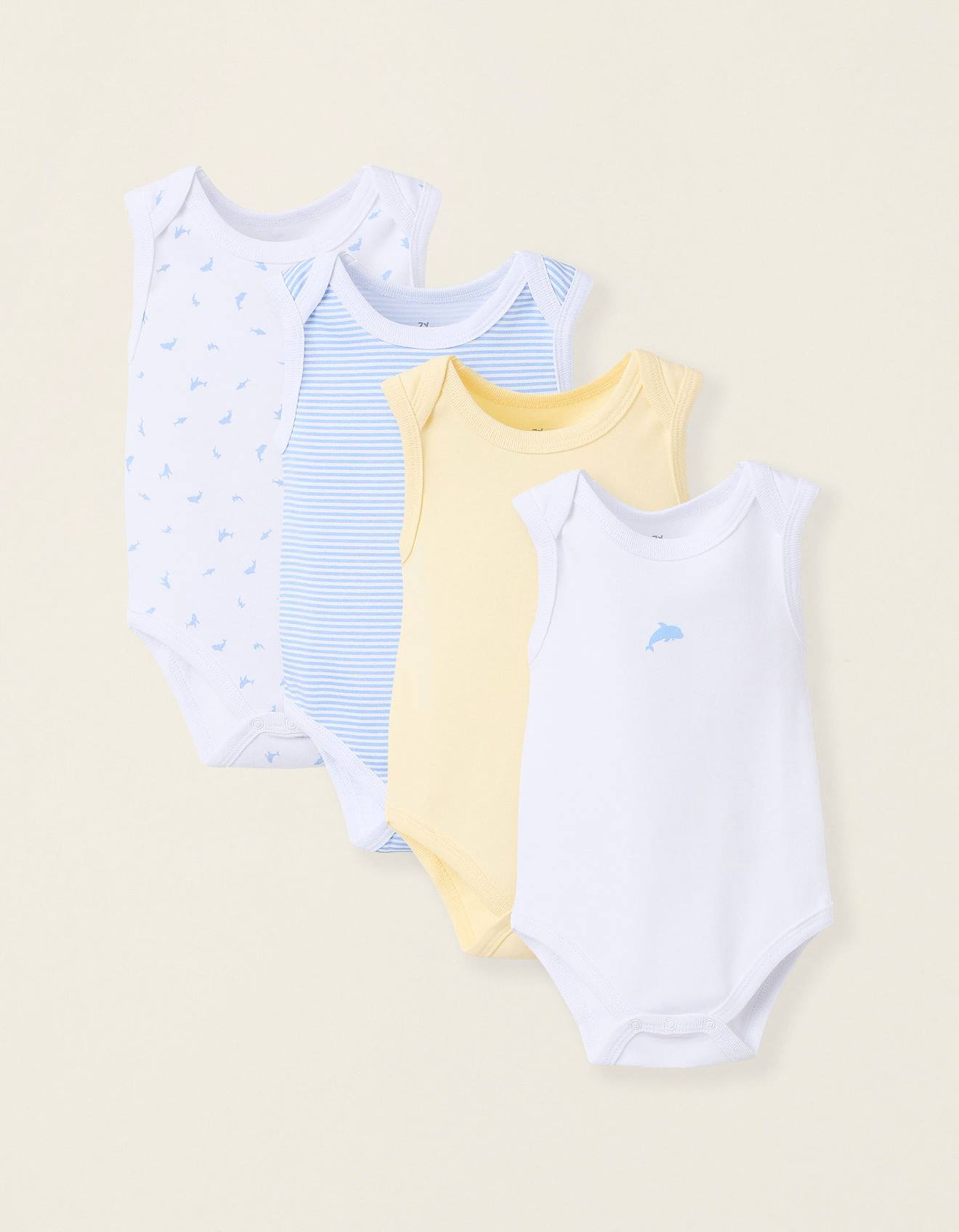 Pack 4 Bodies Sans Manches Multicolore