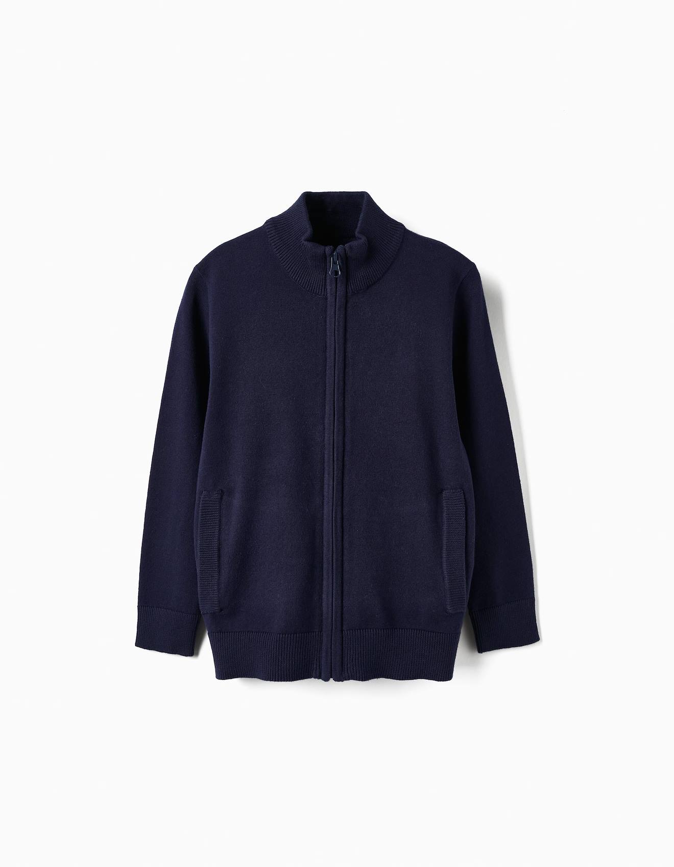 Gilet En Maille Bleu Foncé