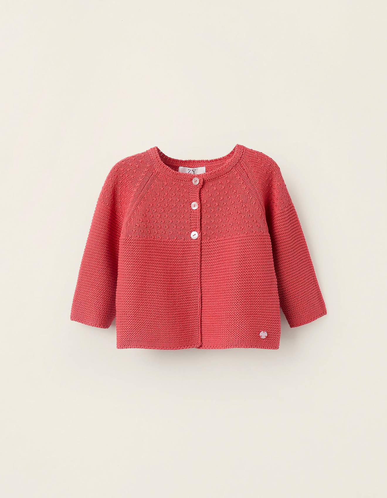 Gilet En Maille De Coton Rouge Clair