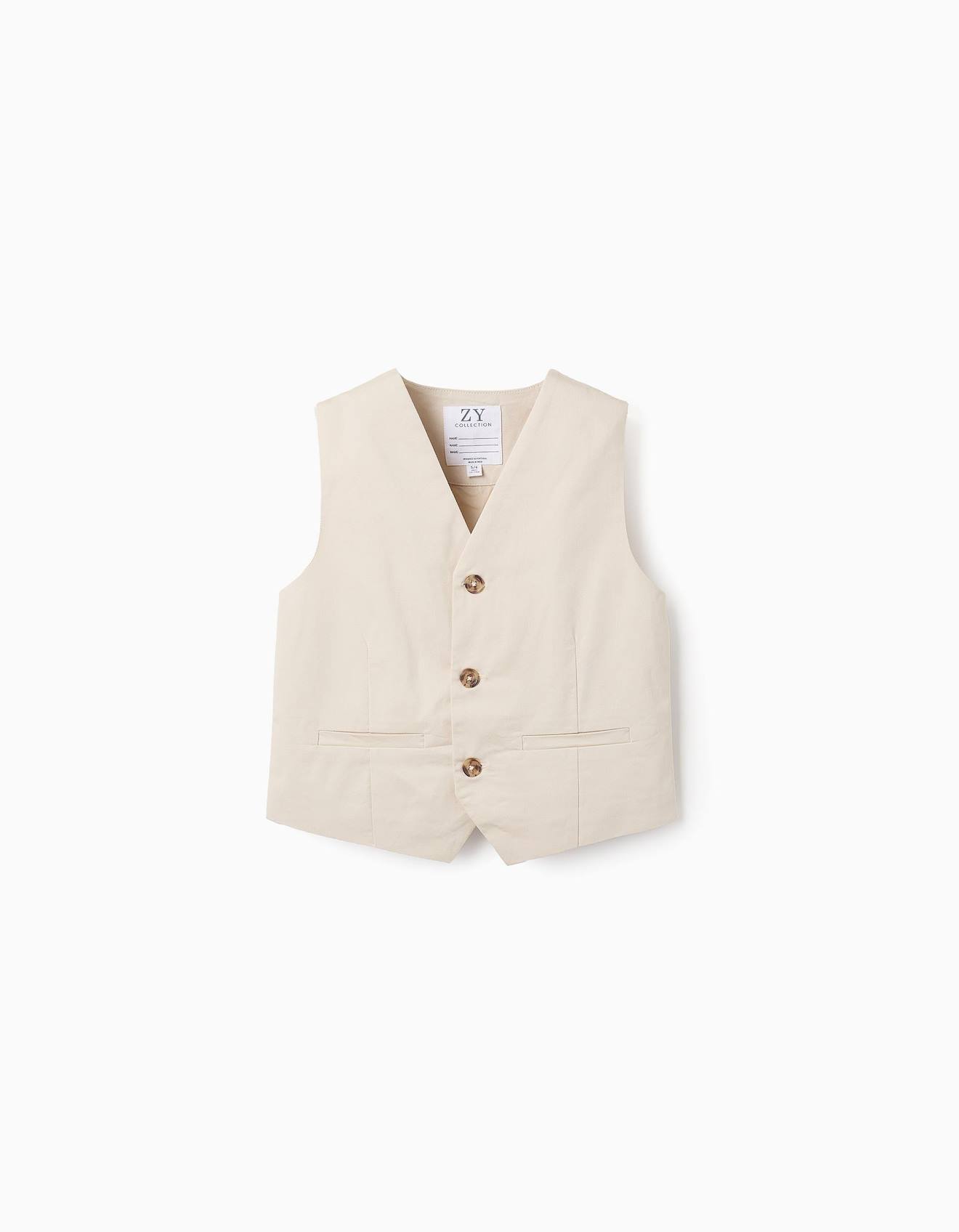 Gilet En Sergé Beige Clair