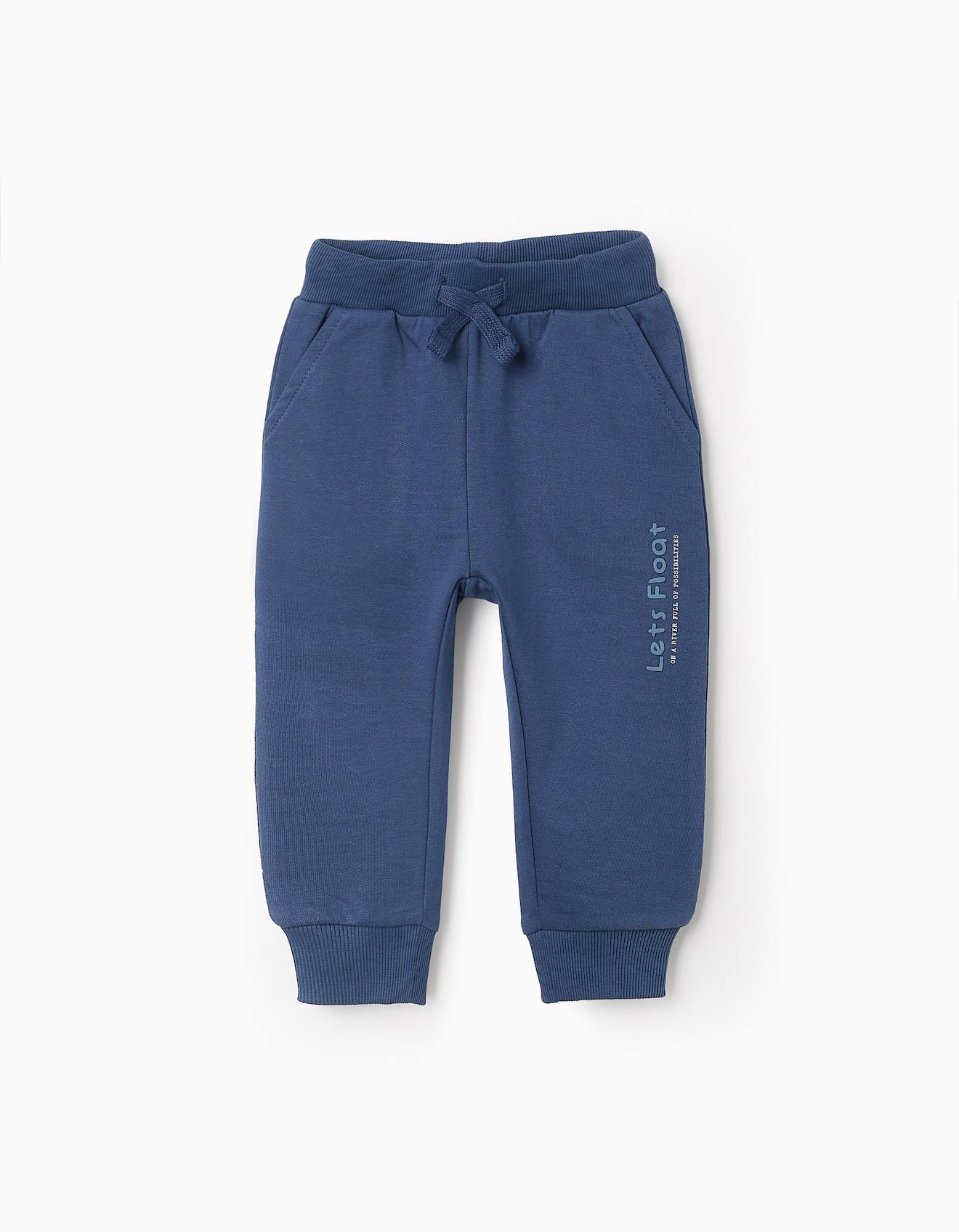 Jogpant En Melánge De Coton Bleu