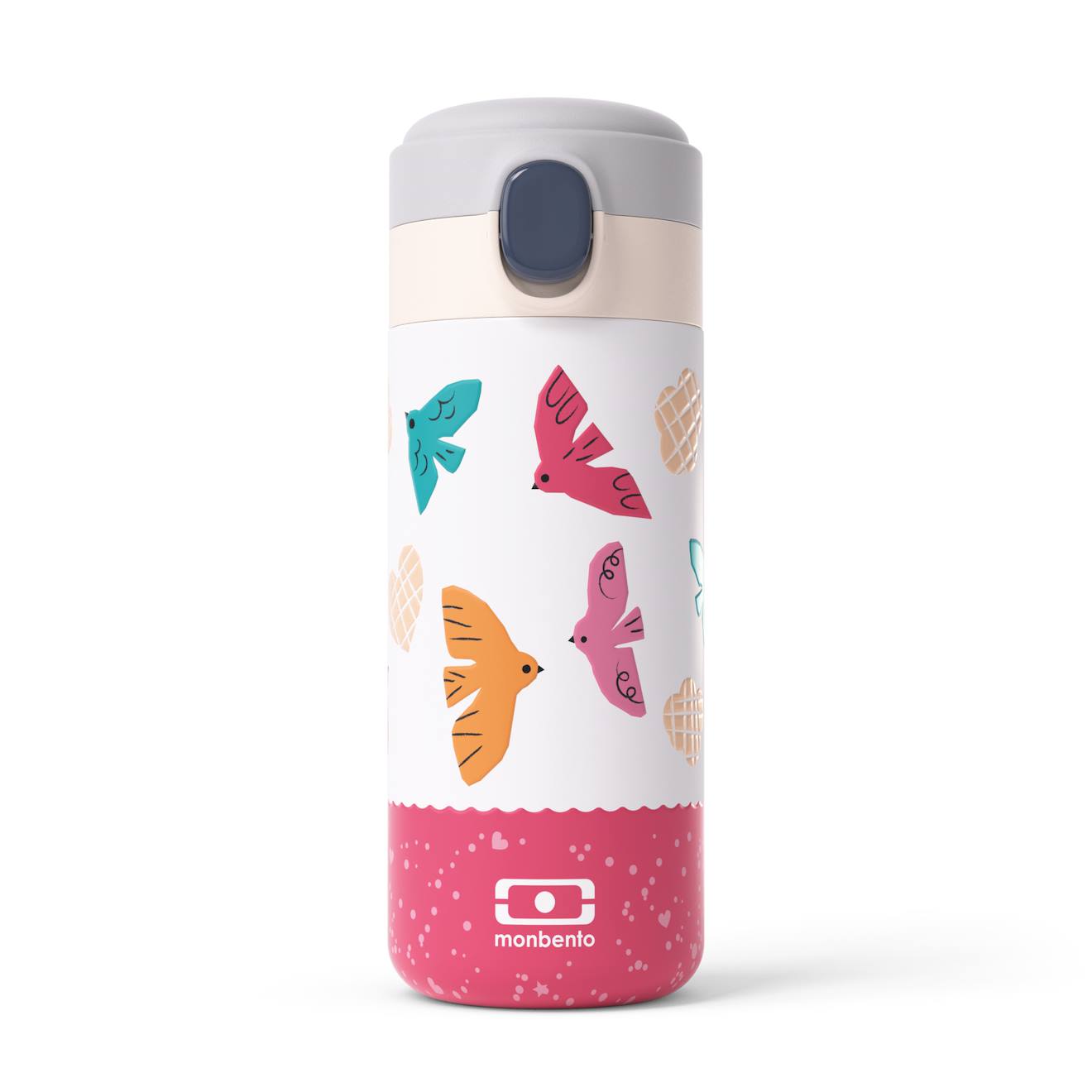 Gourde Isotherme À Bec Verseur 360ml Pop Rose Birds