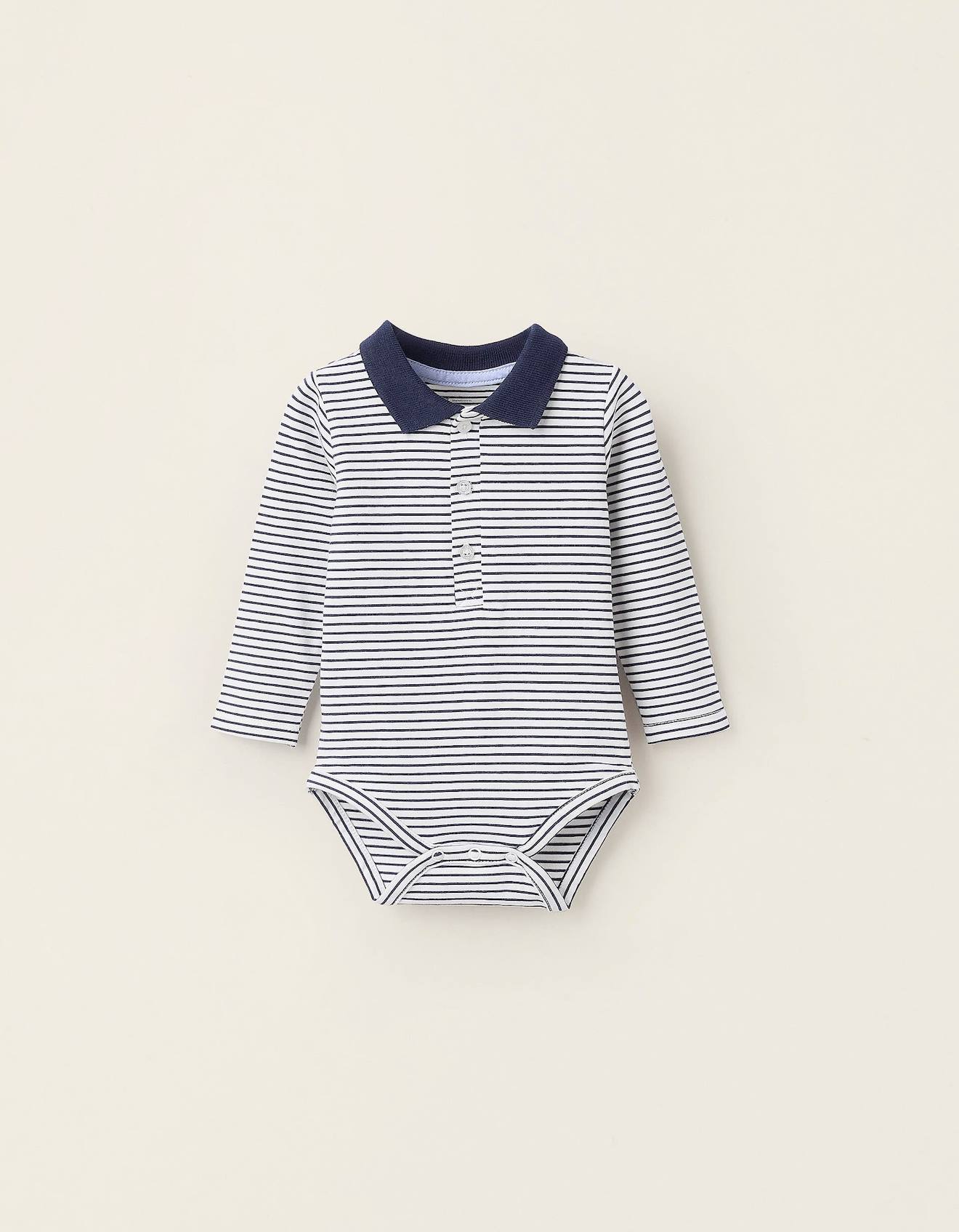 Body-polo À Rayures Bleu Foncé