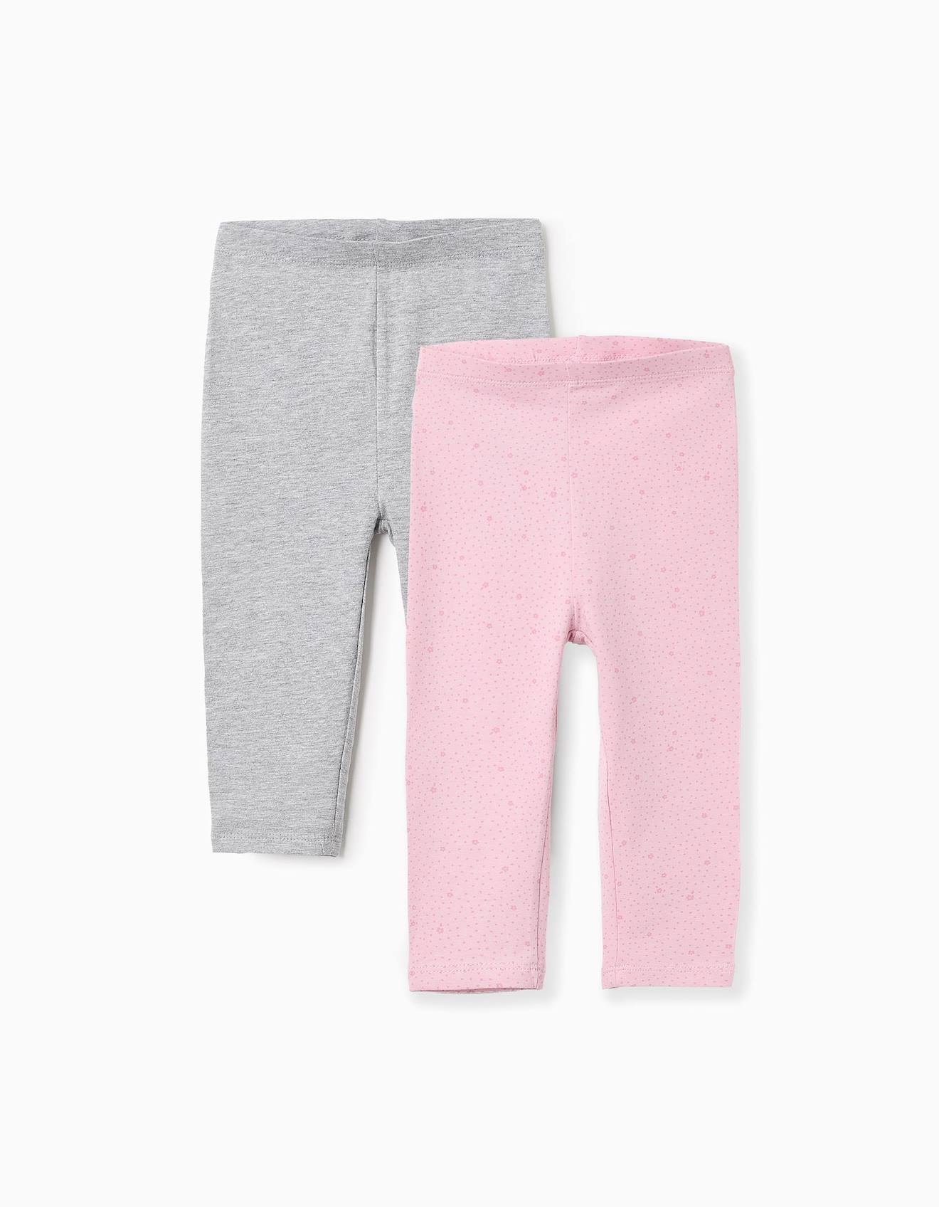 Pack 2 Leggings Floral/uni Rose