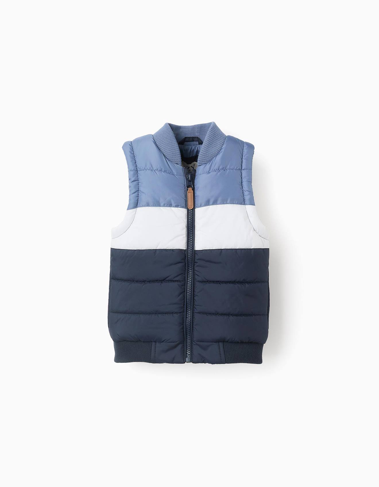Doudoune Sans Manches Avec Colorblock Bleu