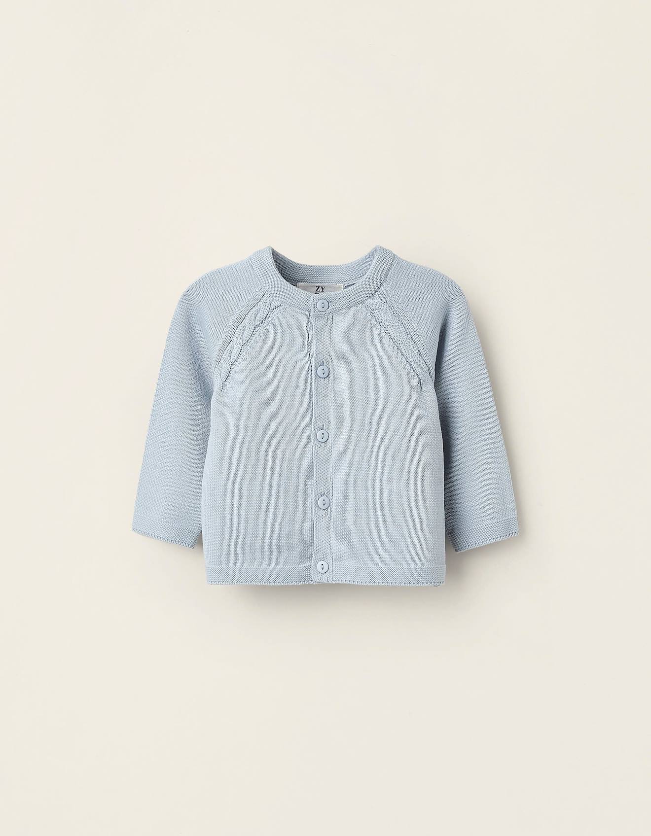 Gilet En Maille En Coton Bleu Clair