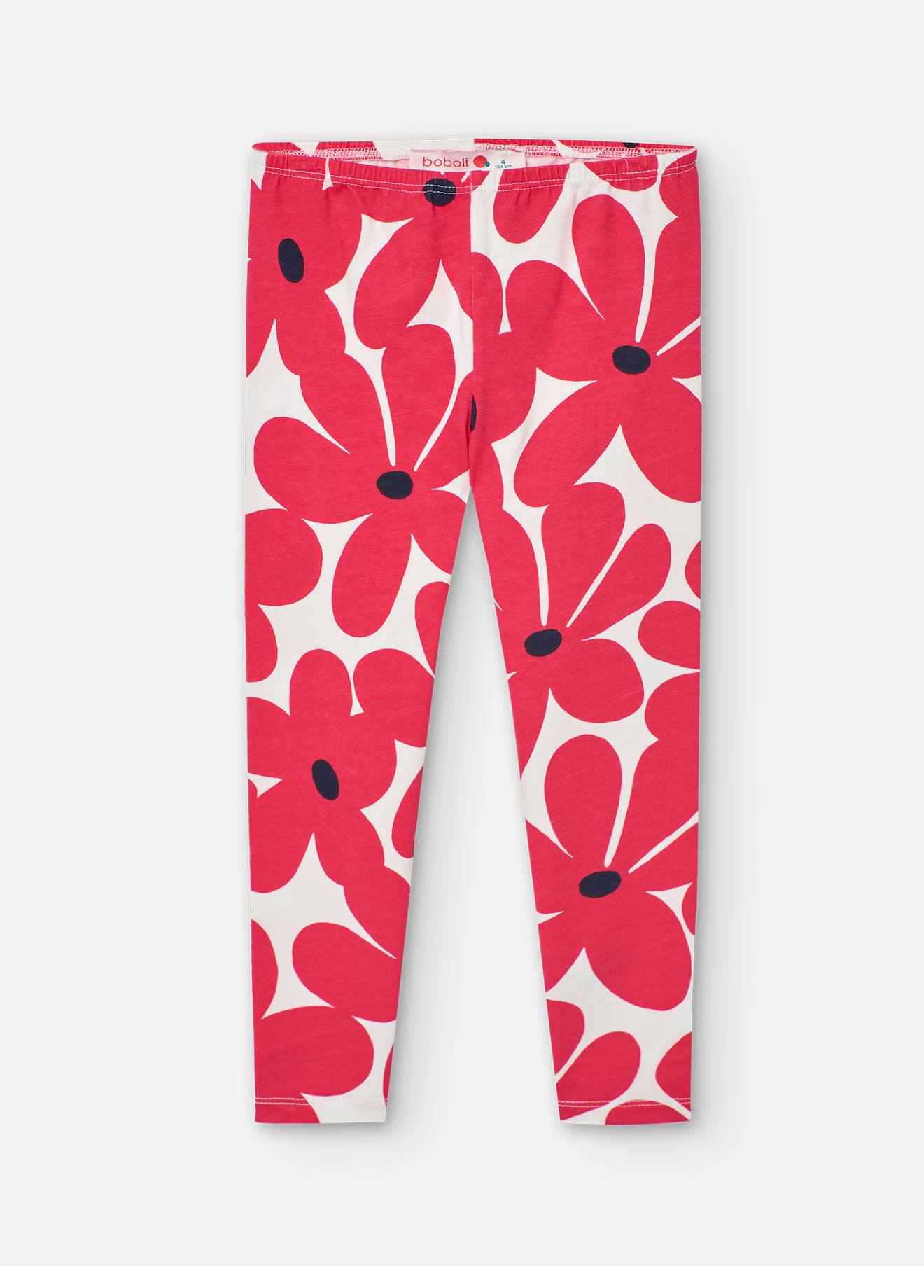 Legging Long Avec Imprimé Fleurs Rose