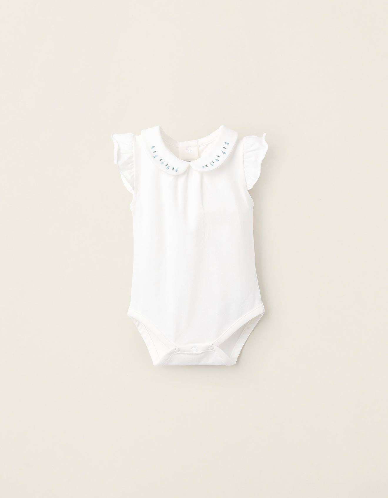 Body Avec Broderies Et Volants Blanc
