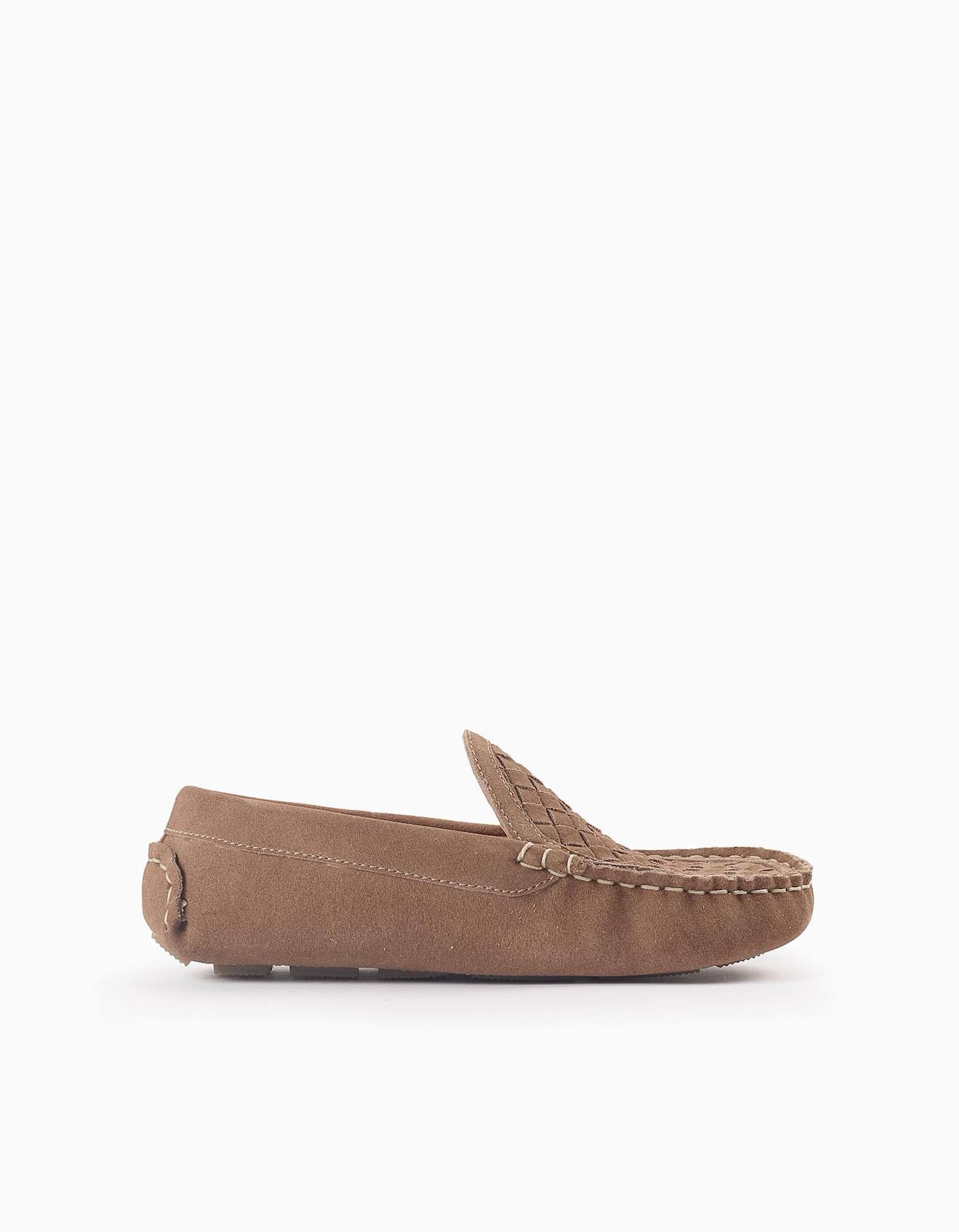 Mocassins En Daim Beige Foncé