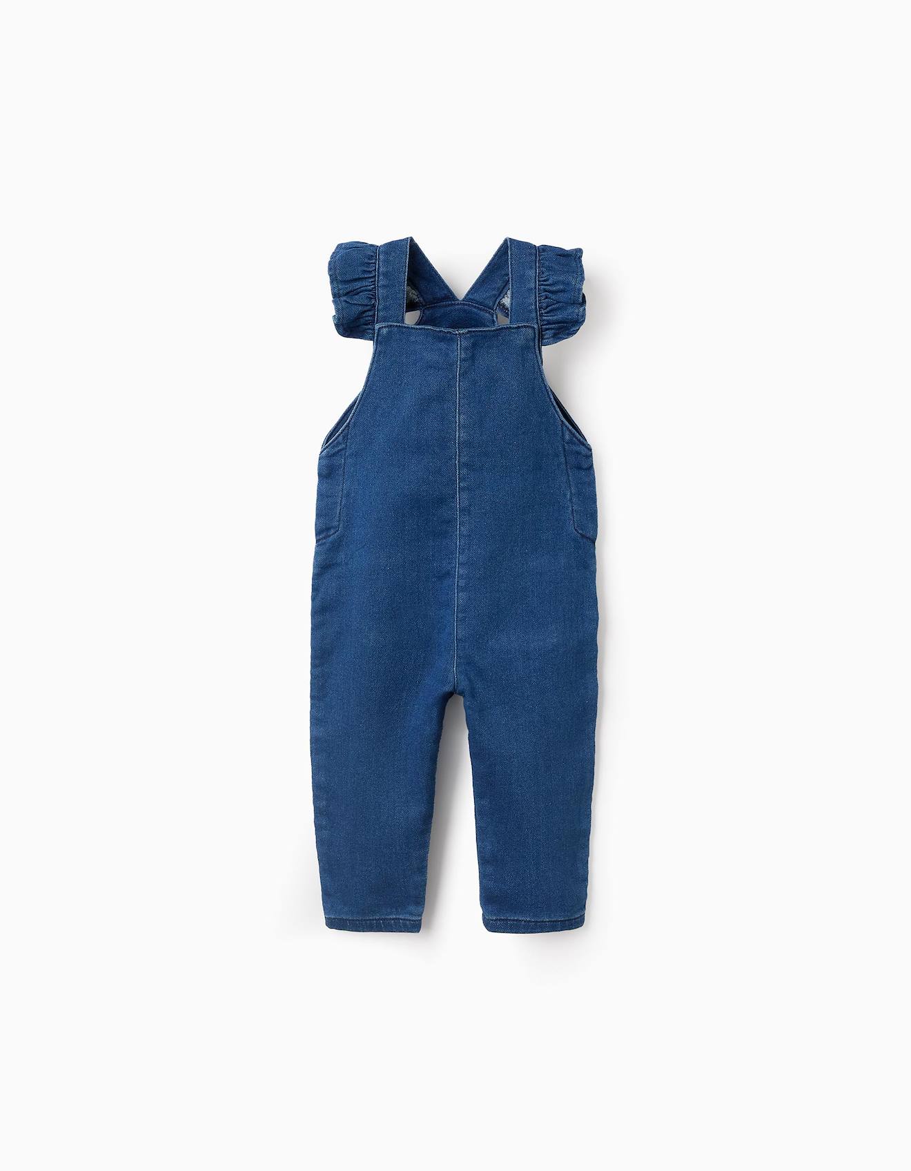 Salopette En Jean Avec Volants Bleu