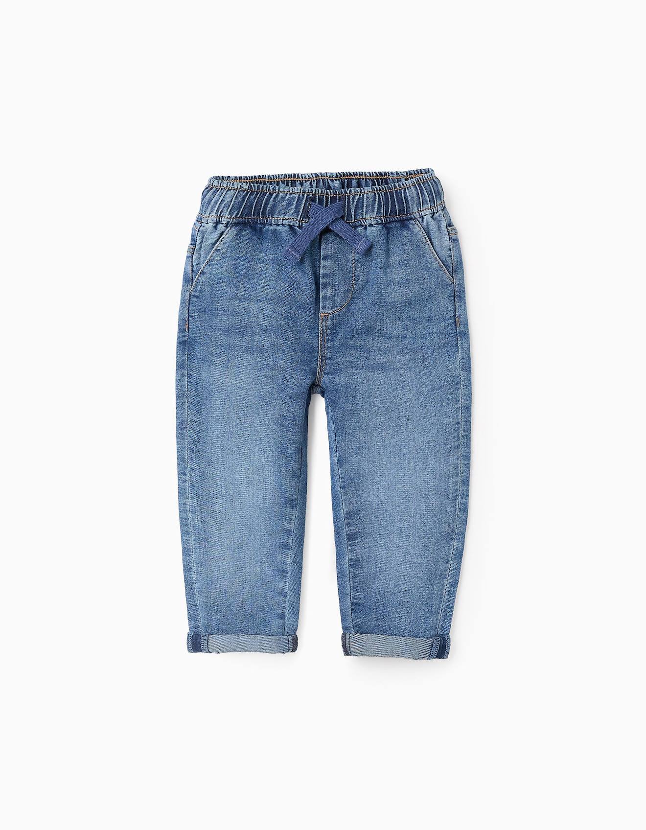 Jean Avec Cordon Comfort Denim Bleu