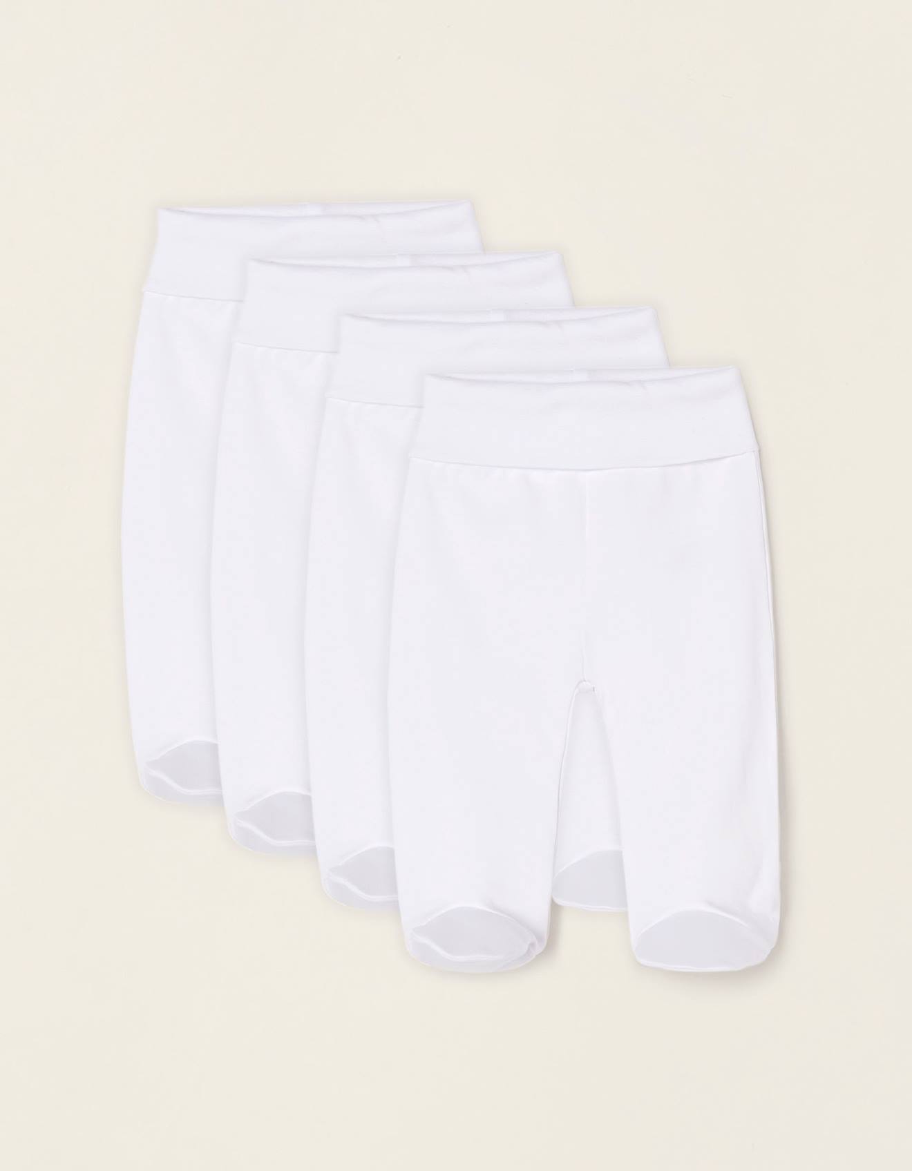 Pack 4 Pantalons Avec Plis Et Ceinture Haute Blanc