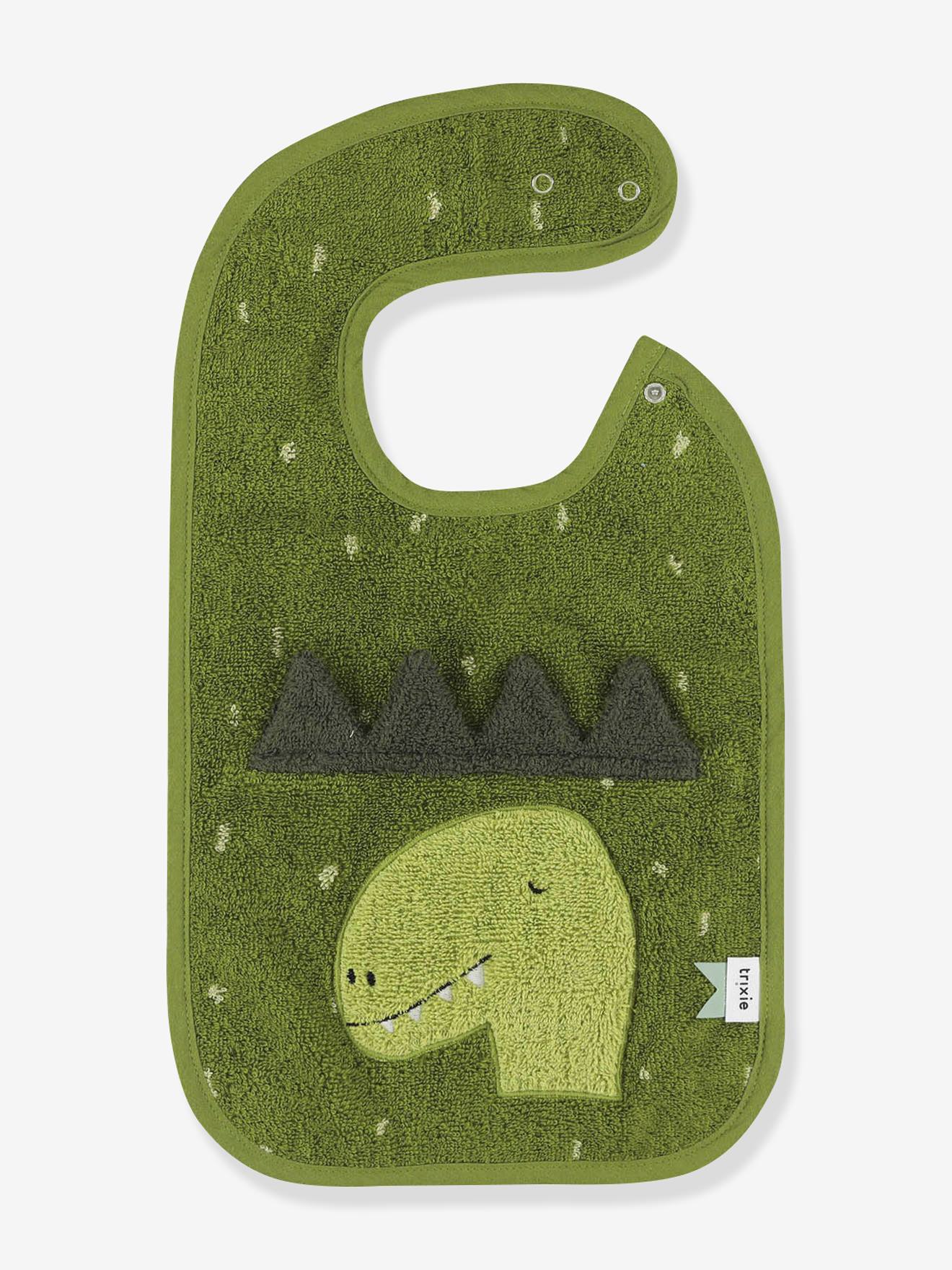 Bavoir éponge tête animal vert