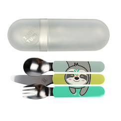 Puériculture-Repas-Vaisselle, coffret repas-Lot de 3 couverts inox puzzle avec étui stanley