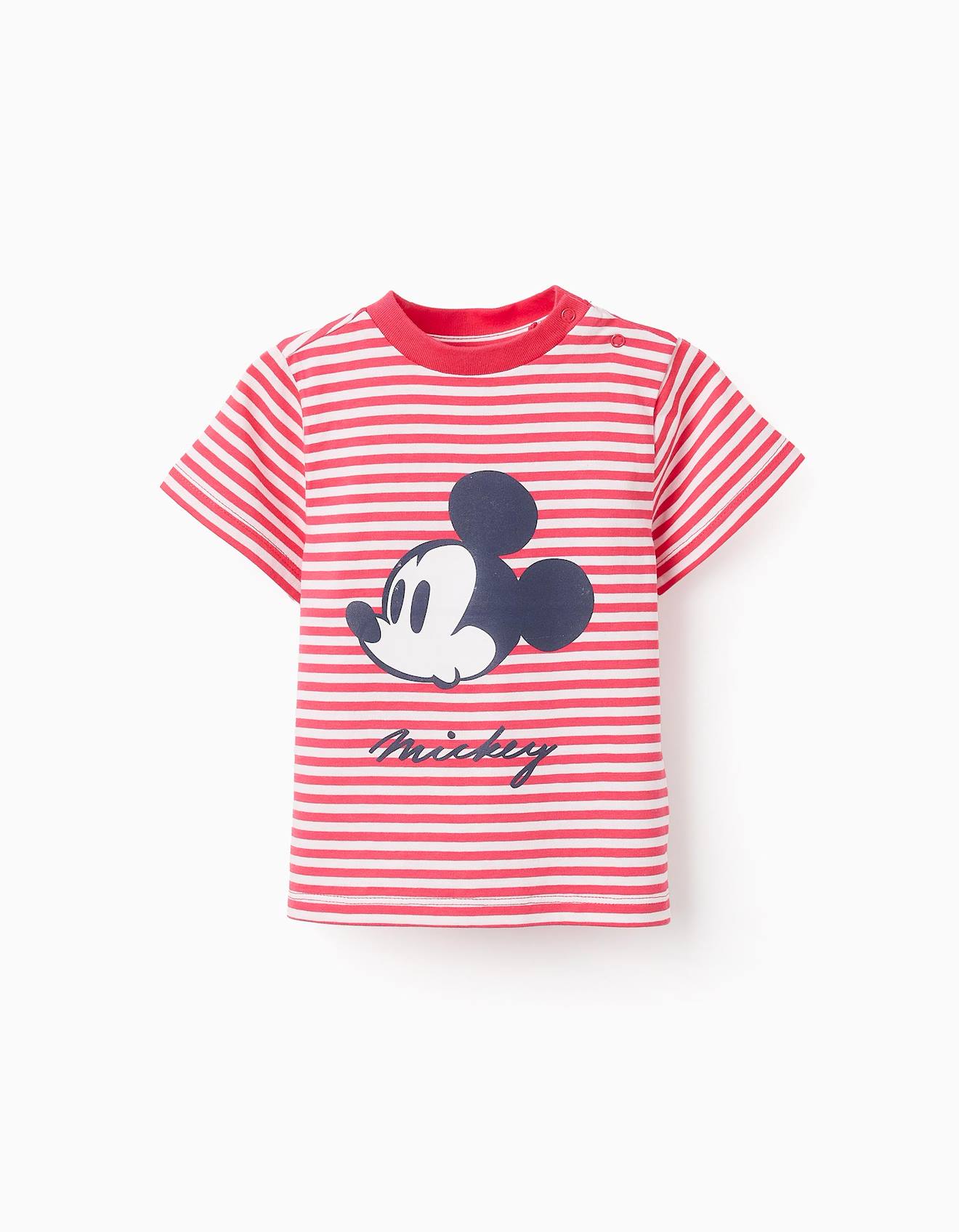 T-shirt Rayé Mickey Rouge