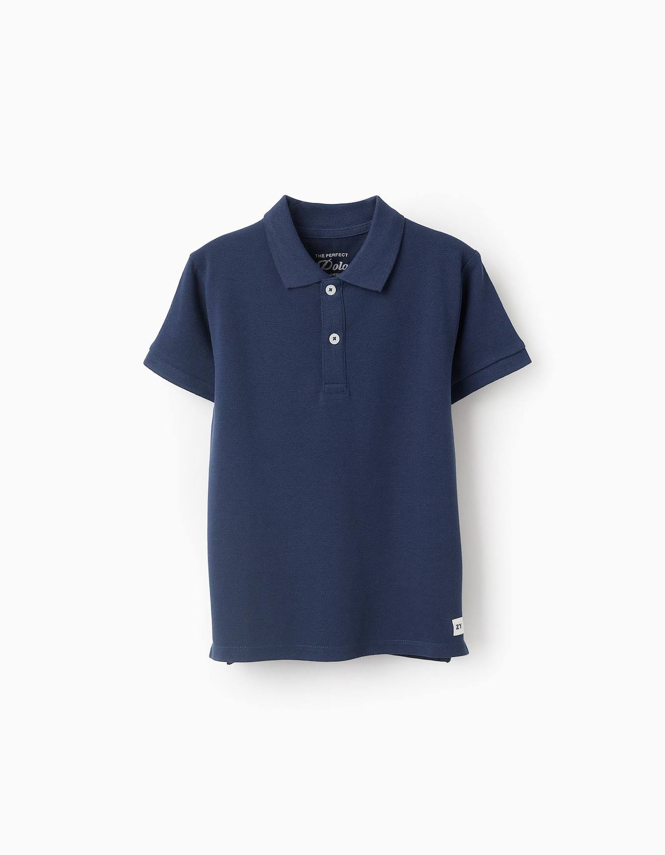 Polo En Coton Bleu Foncé