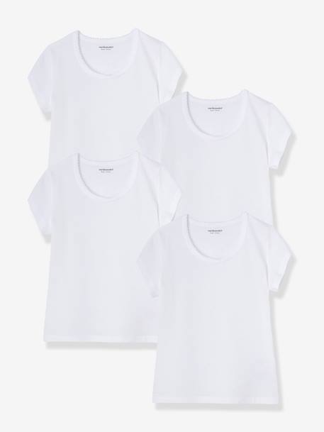Fille-Sous-vêtement-Lot 4 T-shirts maillot de corps BASICS