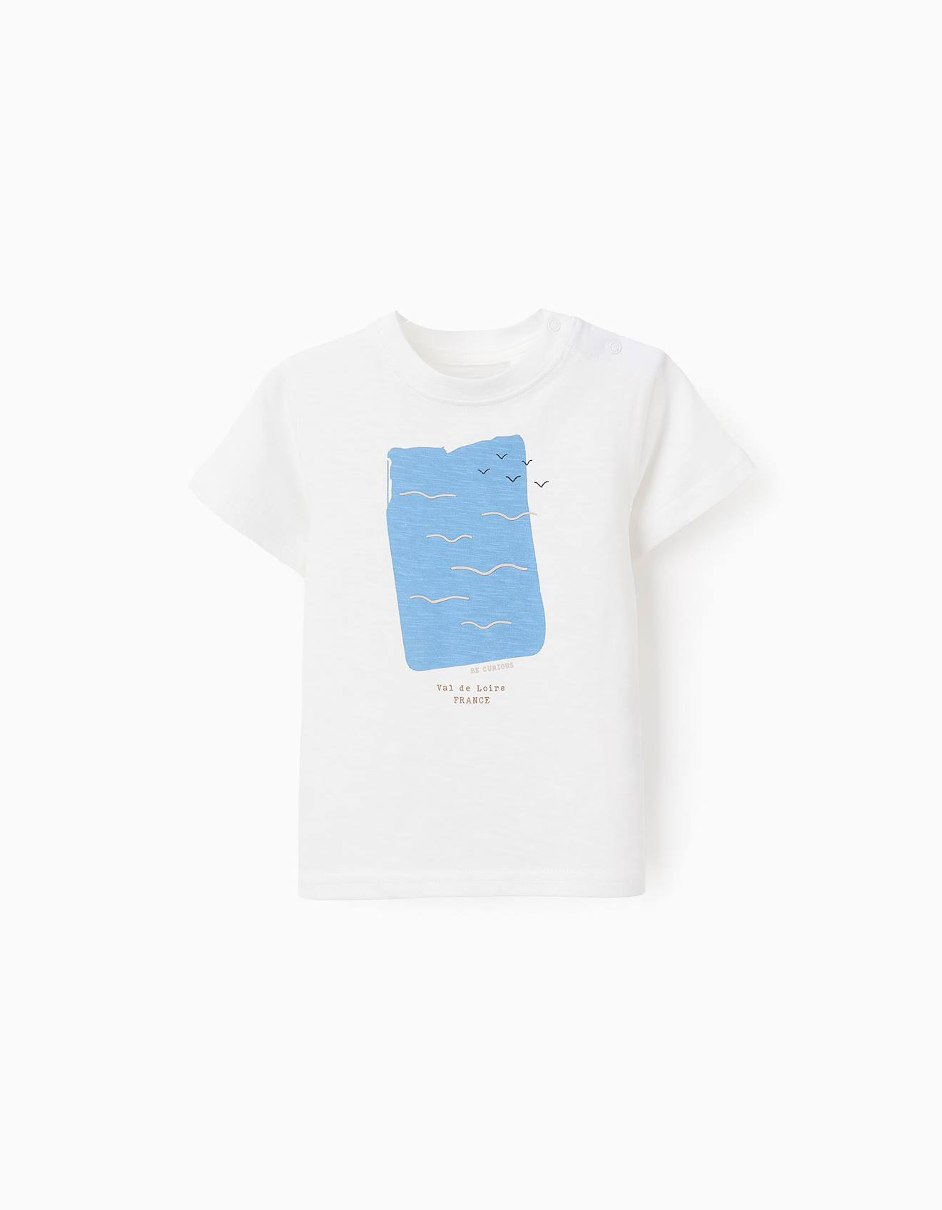 T-shirt À Manches Courtes 100% Coton Blanc