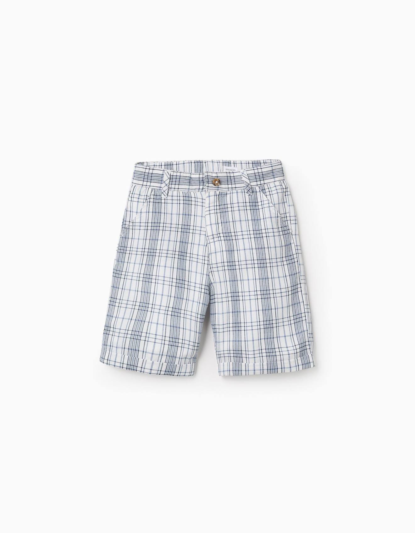 Shorts À Carreaux Bleu Foncé