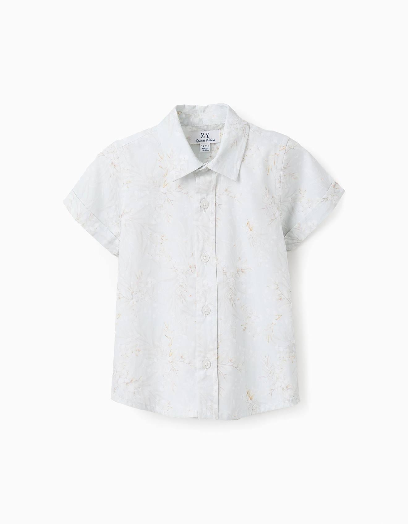 Chemise Florale En Coton Vert