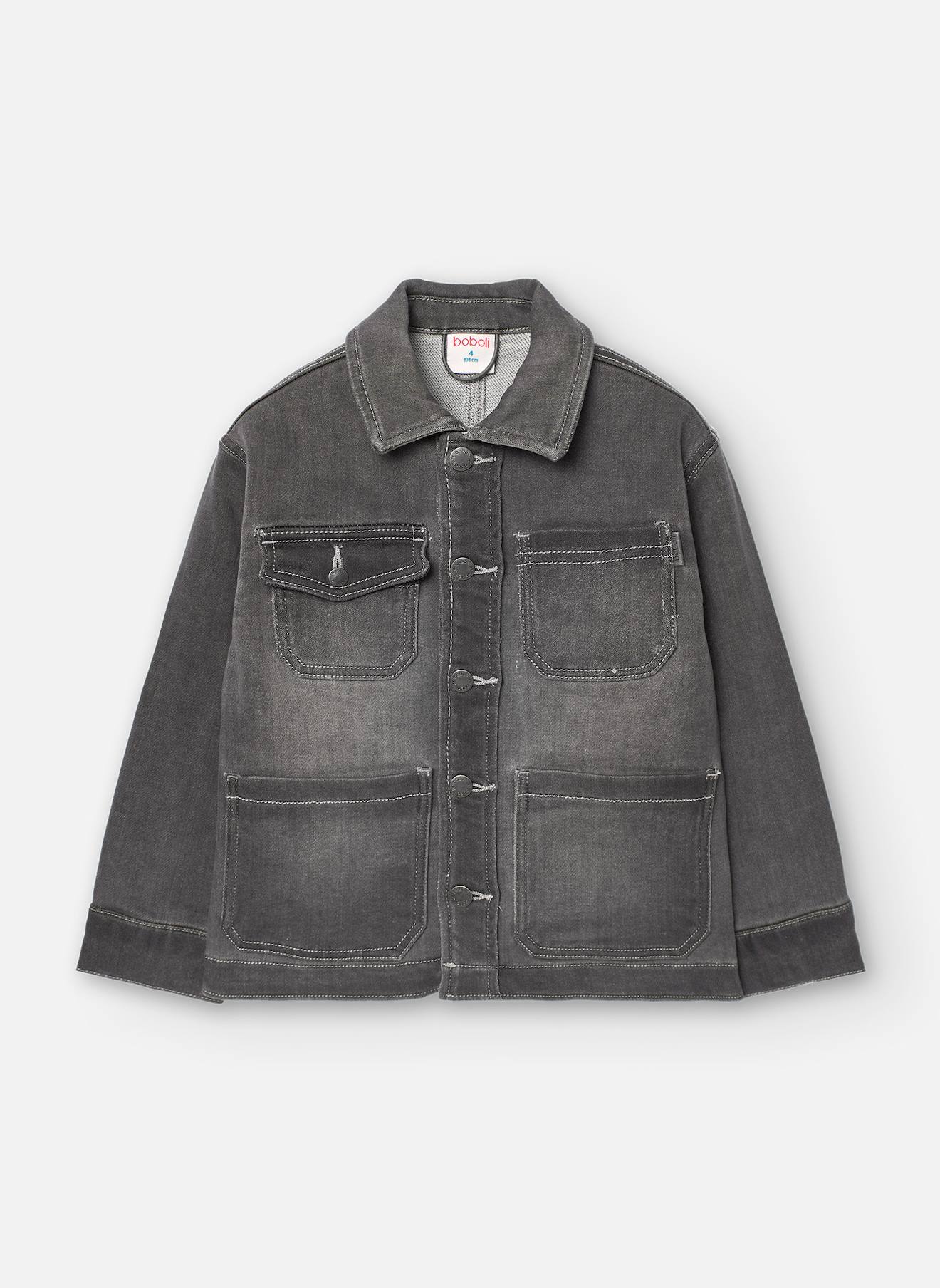 Blouson Avec Col Chemise Et Multiples Poches Gris