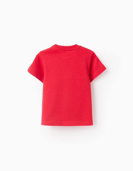 Pack 2 t-shirts unis en coton Blanc+Bleu foncé+Rouge 10 - vertbaudet enfant 